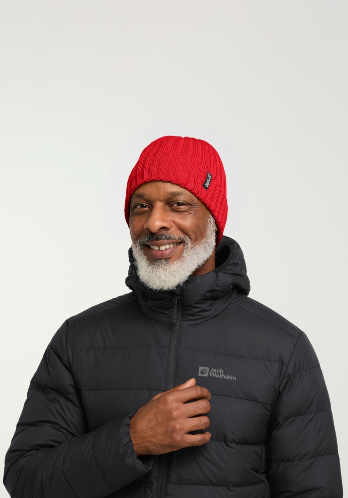 Jack Wolfskin Beanie »RIB KNIT BEANIE« Strickmütze, warm, winddicht