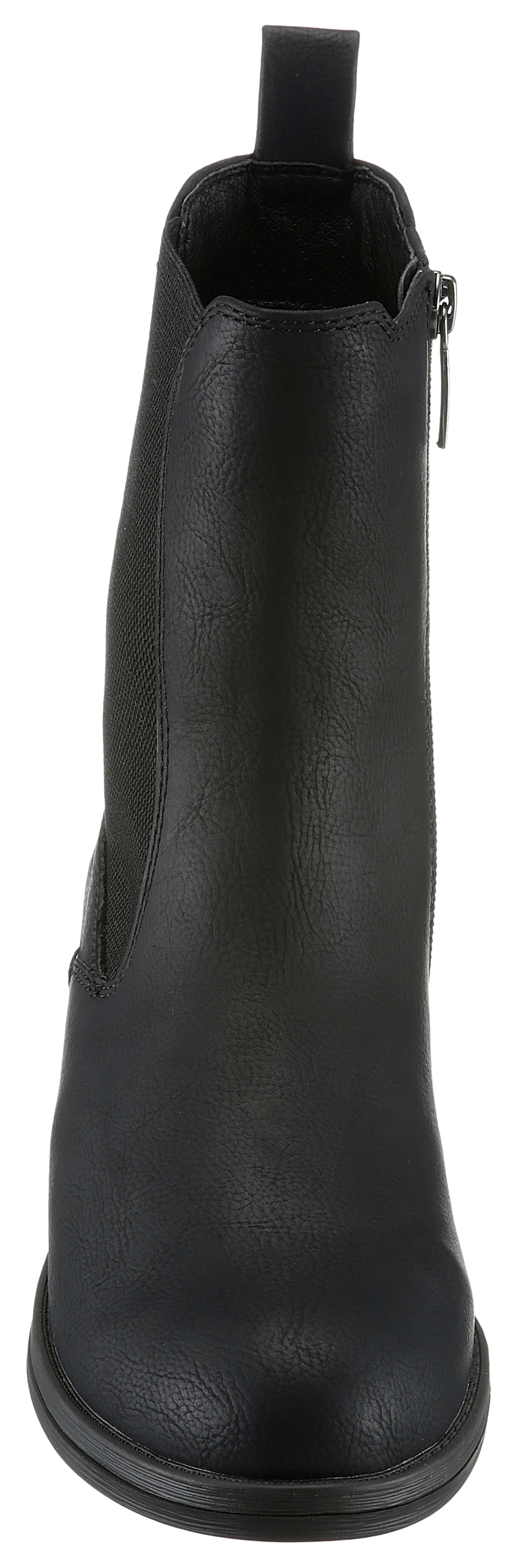 Tamaris Chelseaboots, Blockabstz, Stiefelette, Businesschuh mit T-Logoprägung