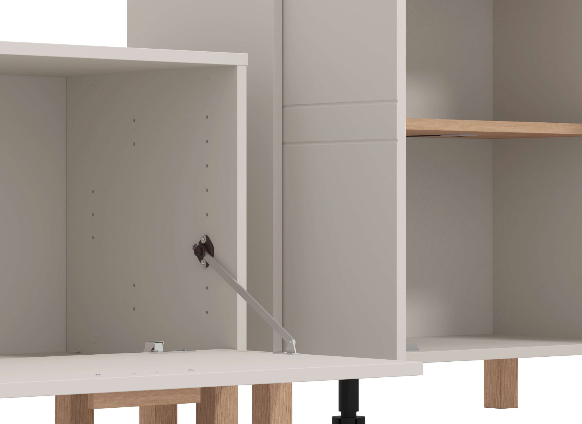 Home affaire Wohnwand »Sheffield, inkl. TV-Board, Highboard, Hängevitrine und Wandregal«, (Komplett-Set, 4 St.), Getöntes Glas, 2D-beschichtetes MDF-Profil, Heißprägedetails