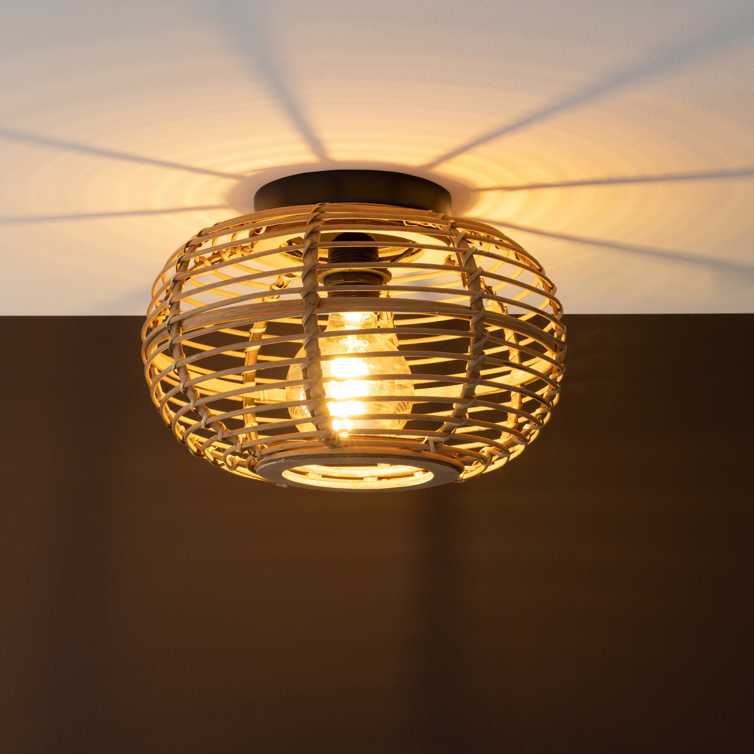Brilliant Deckenleuchte »Woodball«, 1 flammig, Leuchtmittel E27 | ohne Leuchtmittel, mit Bambus Schirm - D 32 cm - dimmbar - E27 max. 40 W