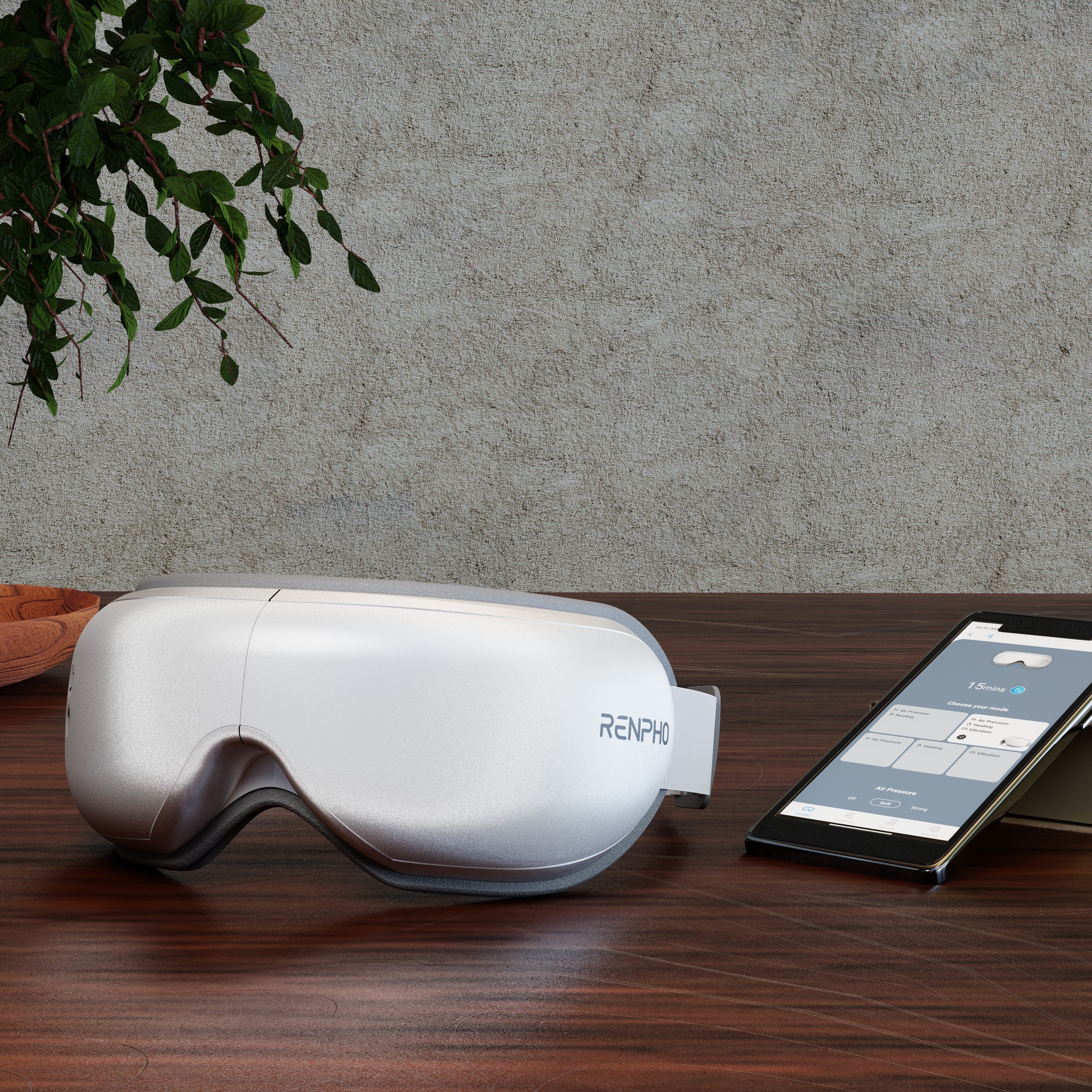 Renpho Gesichtsmassagegerät »Eyeris Smart« Luftdruck, Wärme, Vibration, 5 Modi, DIY, App, Lautsprecher, Akku