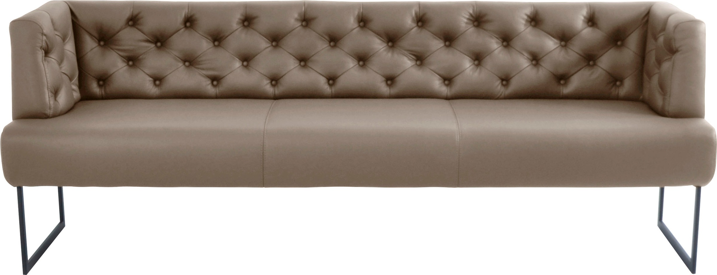 K+W Komfort & Wohnen Polsterbank »Creso« im modernen Chesterfield-Look, mit schwarzen Kufenfüßen