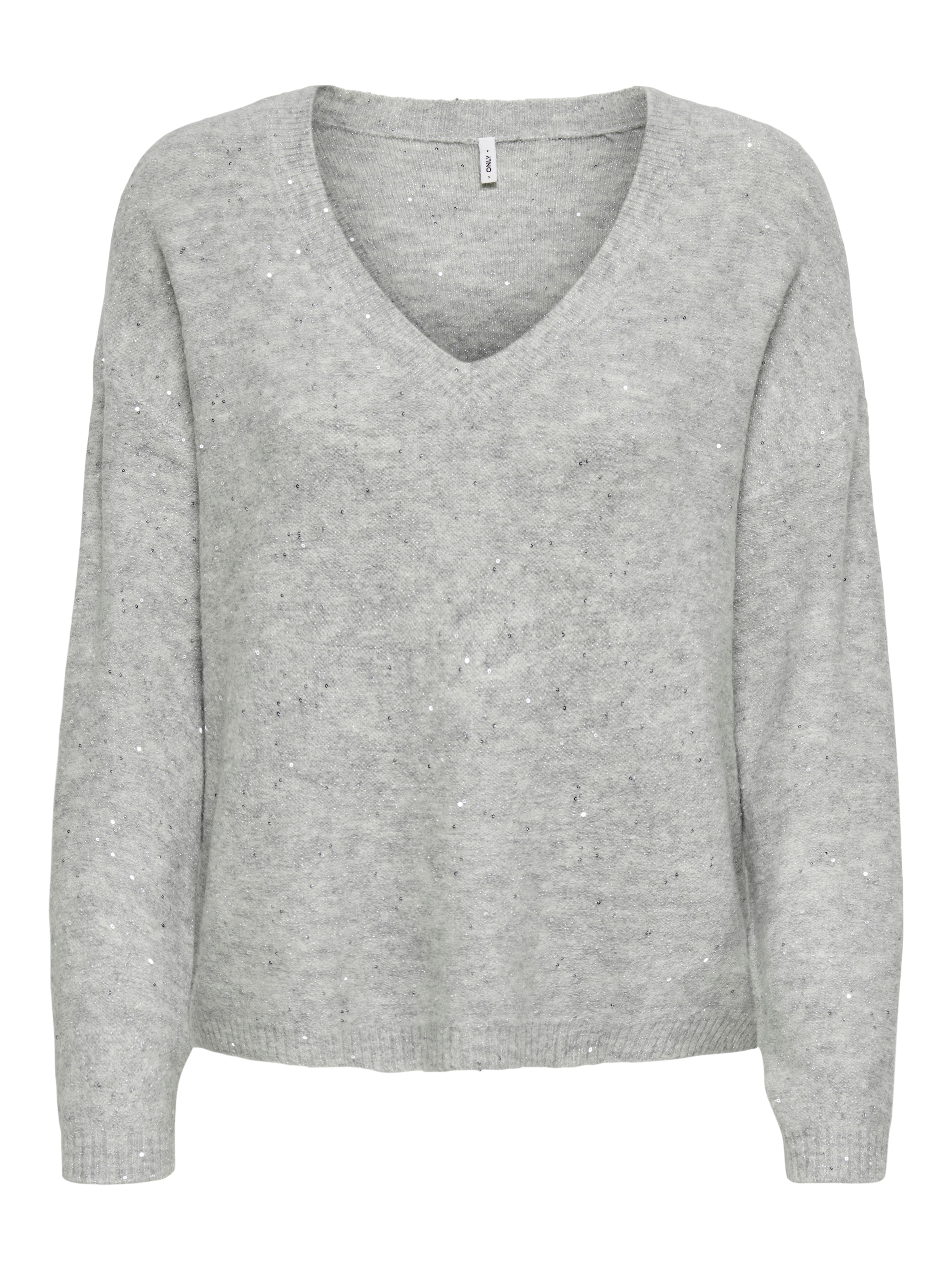 ONLY Strickpullover »ONLARIZONA LS SEQUINS V-NECK PUL KNT«
