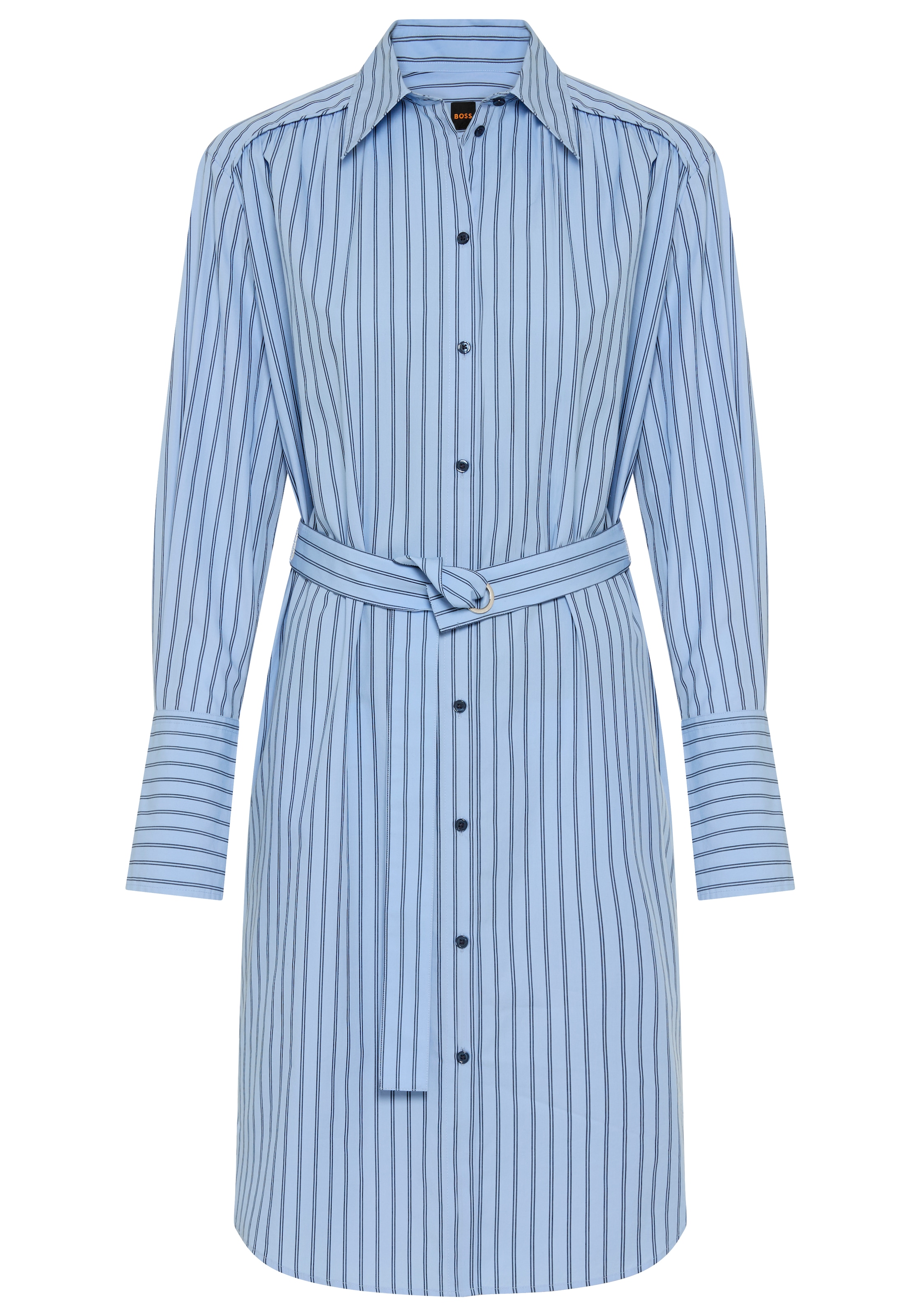 BOSS ORANGE Hemdblusenkleid »Delegant Premium Damenmode« mit Gürtel, Midi-Länge