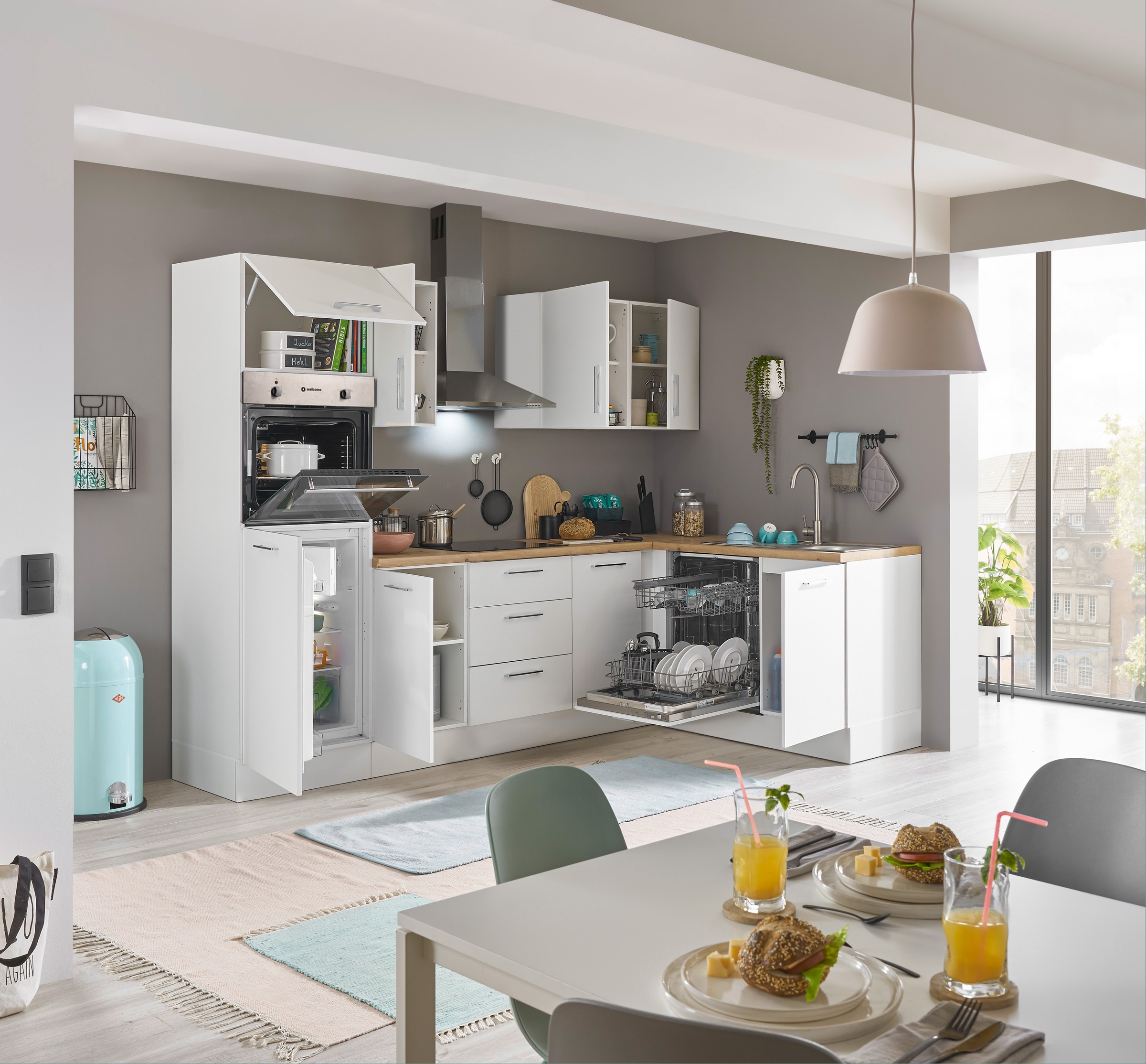 BASIC by Balculina Winkelküche »Turin« Stellbreite 280x175 cm, wahlweise mit E-Geräten