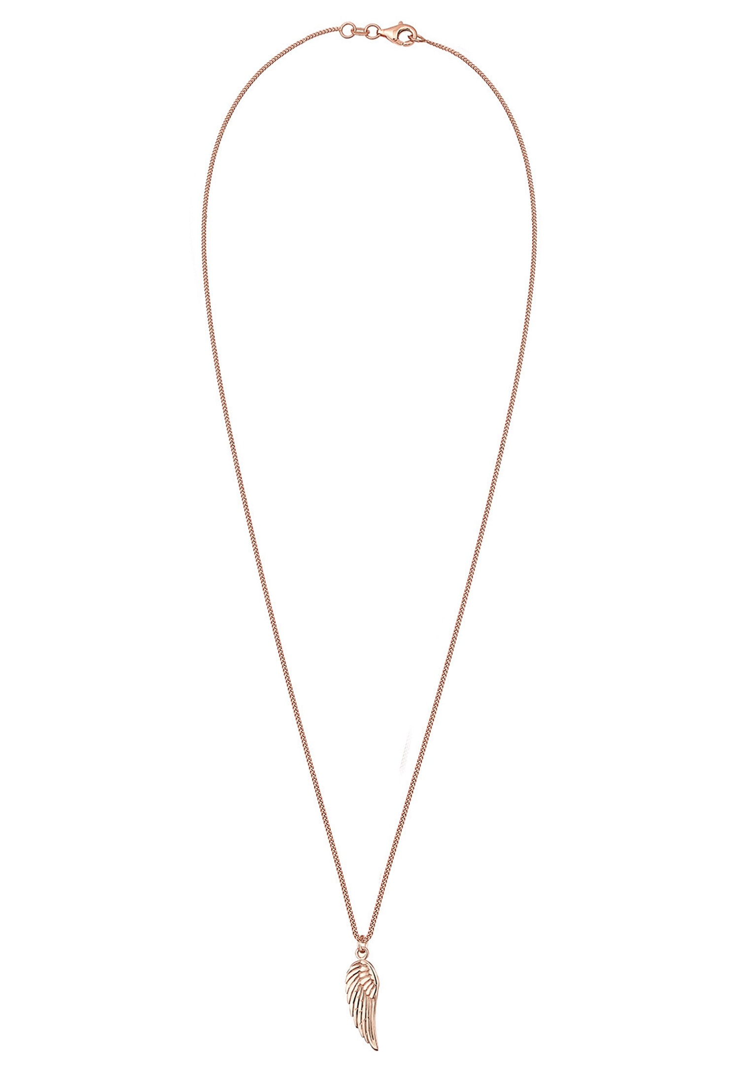 Elli Kette mit Anhänger »Halskette Panzerkette Engel Flügel Basic Boho 925 Silber«