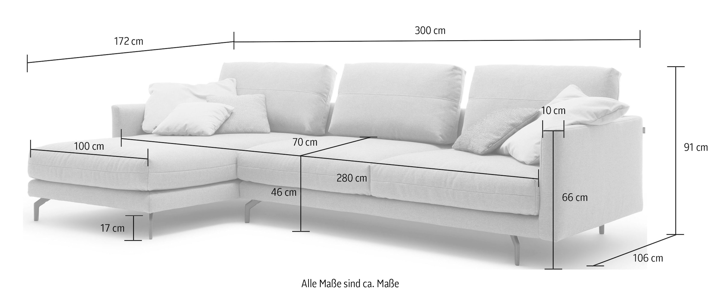 Creation BY ROLF BENZ Ecksofa »CR.414, Designecksofa, Polsterecke, L-Form« wahlweise aus feinstem Rindsleder oder hochwertigem Chenille