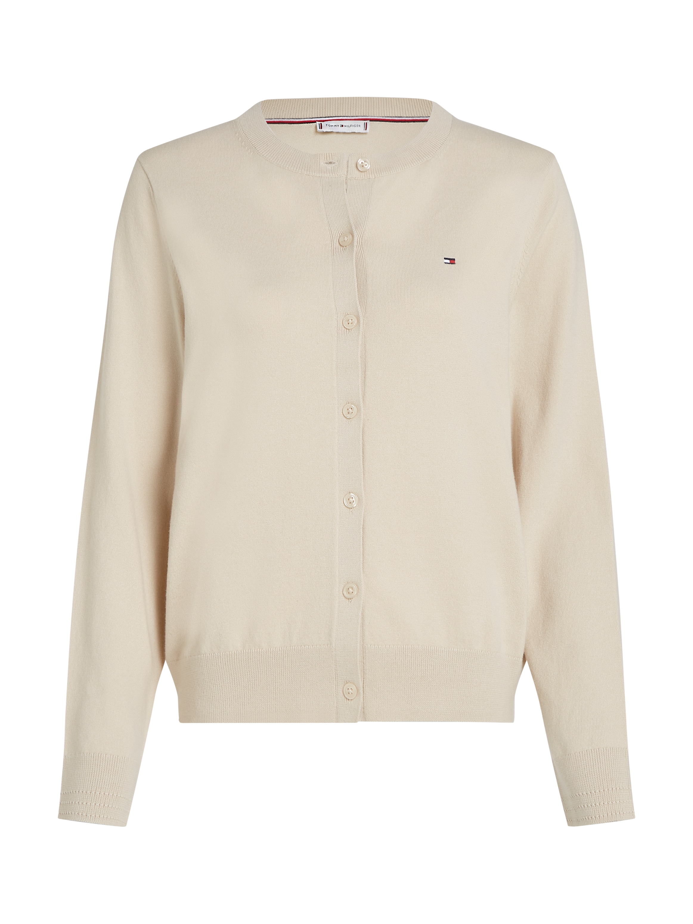 Tommy Hilfiger Cardigan »CO JERSEY STITCH CARDIGAN«, mit Logostickerei