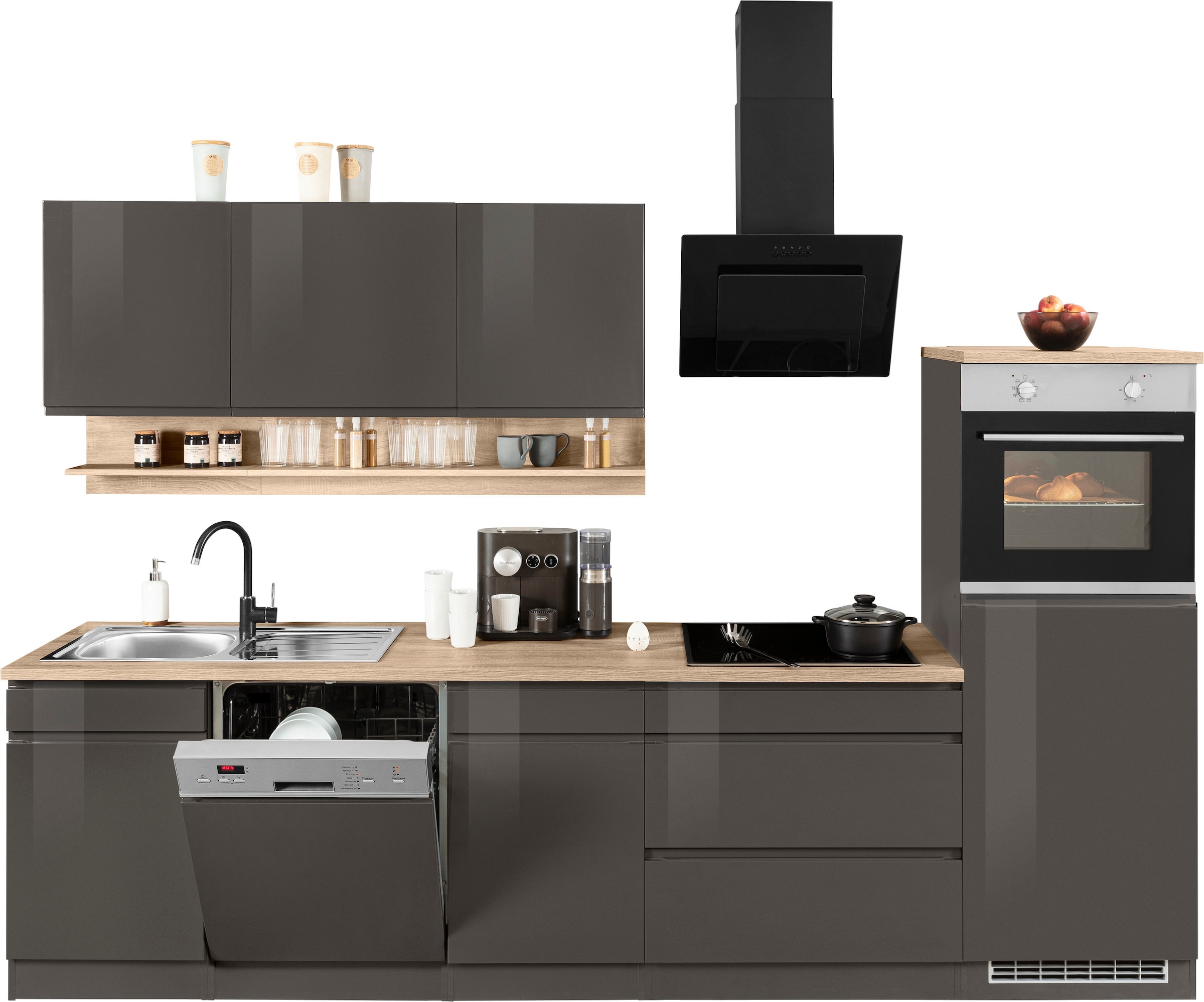 KOCHSTATION Küchenzeile »KS-Virginia« Breite 300 cm, ohne E-Geräte