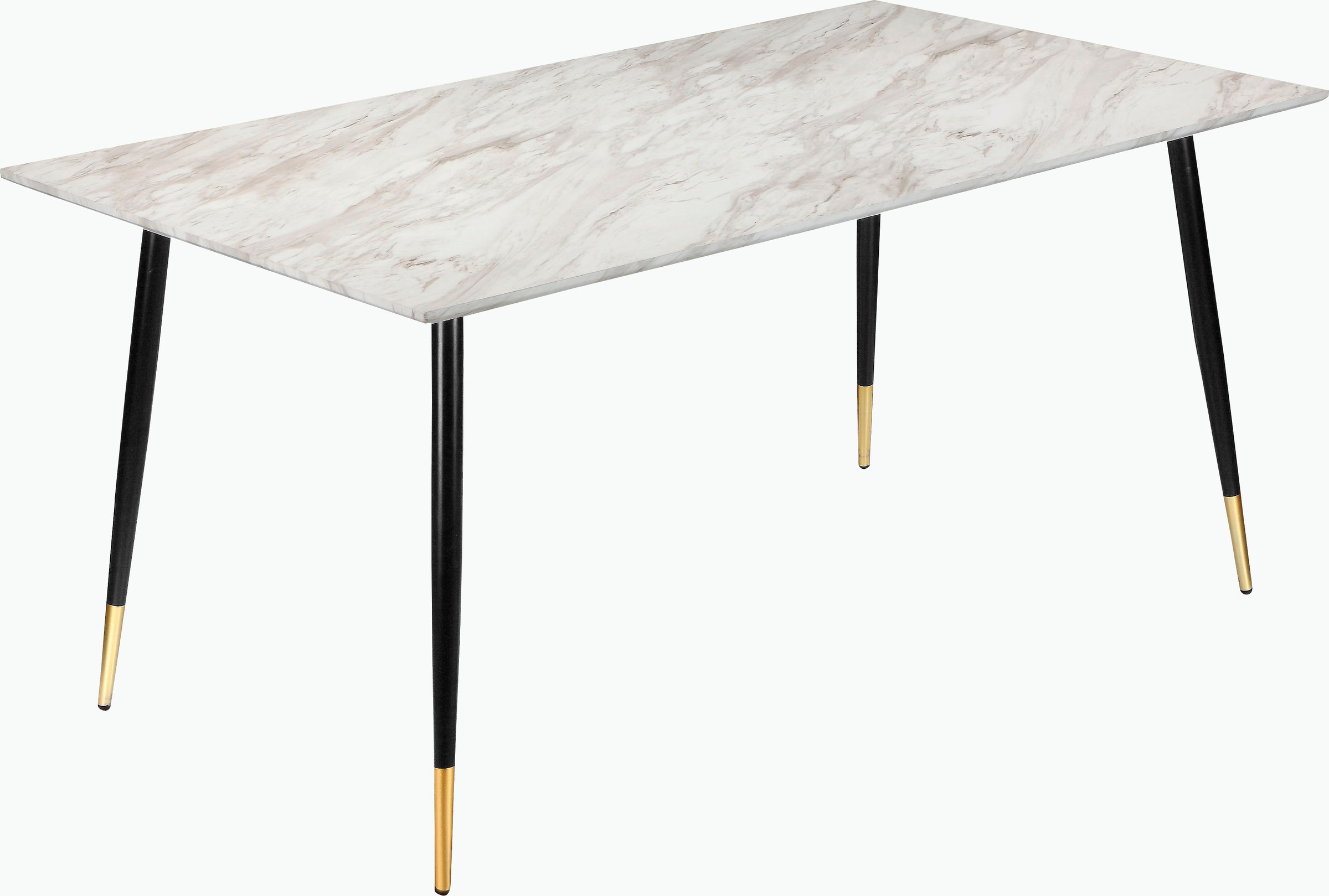 Leonique Essgruppe »Eadwine, TOPSELLER! Tisch plus 4 Stühle, Sitzgruppe«, (Set, 5 tlg., Esstisch plus 4 Esszimmerstühle), bestehend aus Esstisch 160 cm und 4 Esszimmerstühlen, Polsterstühlen
