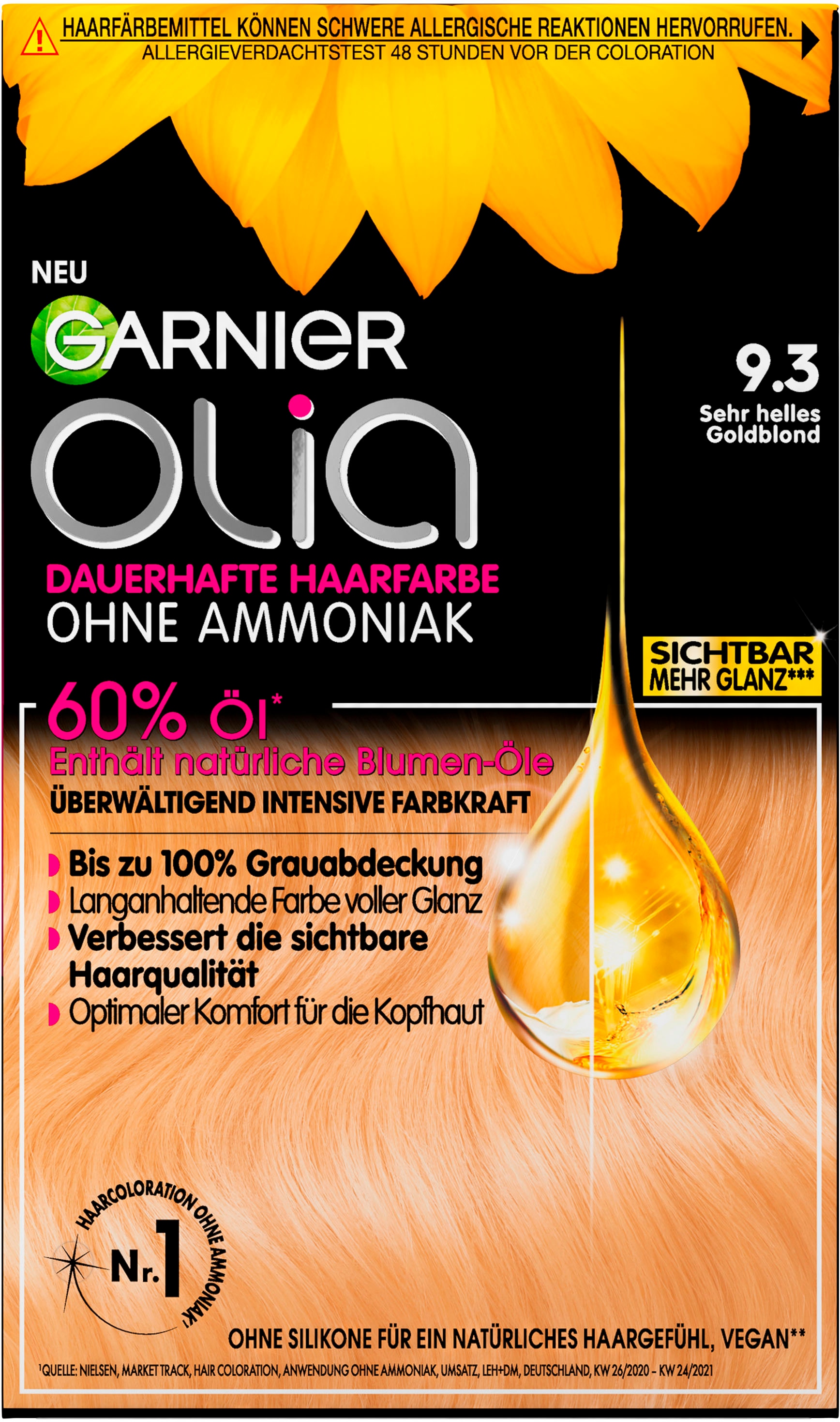 GARNIER Coloration »Garnier Olia dauerhafte Haarfarbe«, (Set, 3 tlg.), mit pflegender Formel