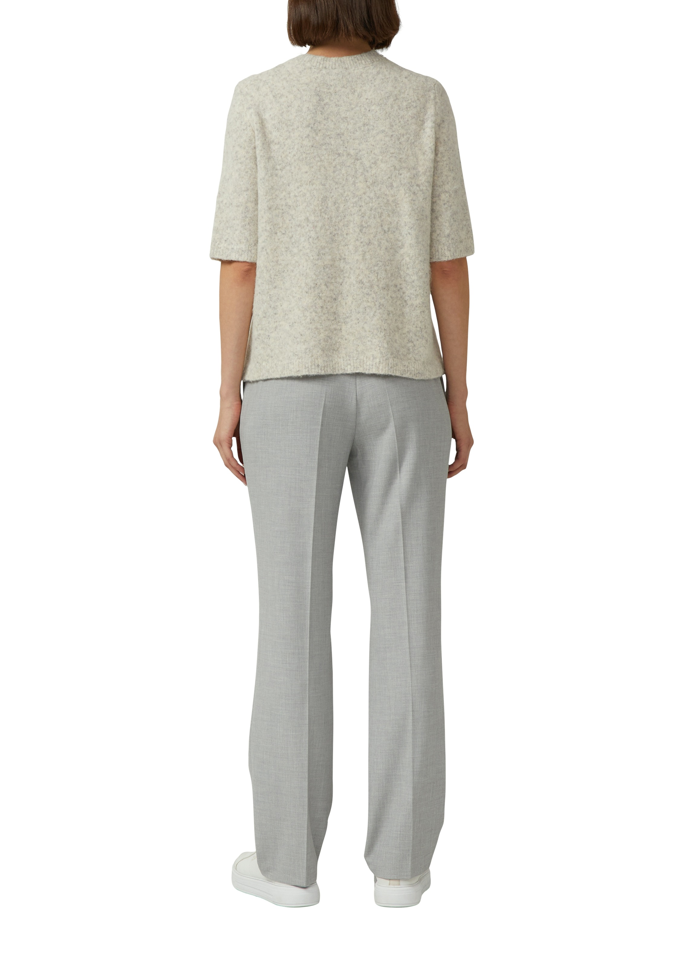 s.Oliver BLACK LABEL Strickpullover halbarm, mit Glitzersteinen besetzter Rundhals