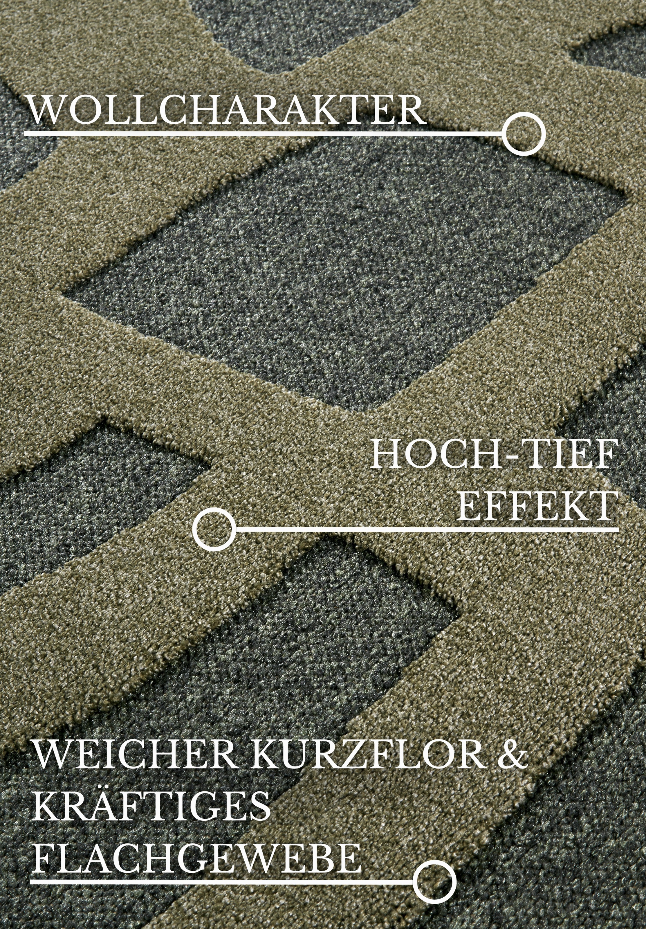 Villeroy & Boch Teppich »Therese«, rechteckig, 5,5 mm Höhe, Wohnzimmer, Schlafzimmer, Modern, Hoch-Tief Effekt, Flur