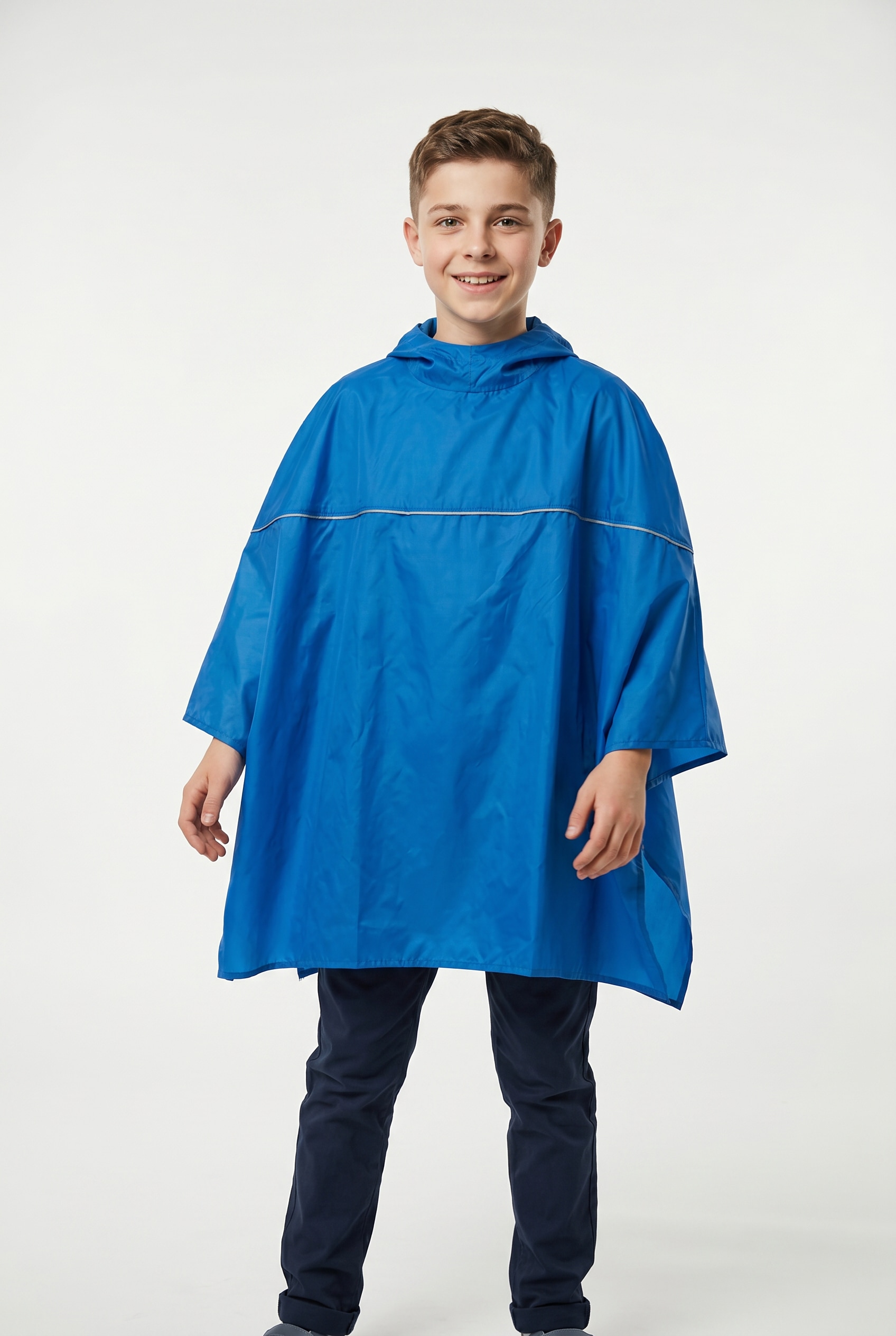 VAUDE Regenponcho mit reflektierenden Elementen, aus Polyamid, wasserdicht