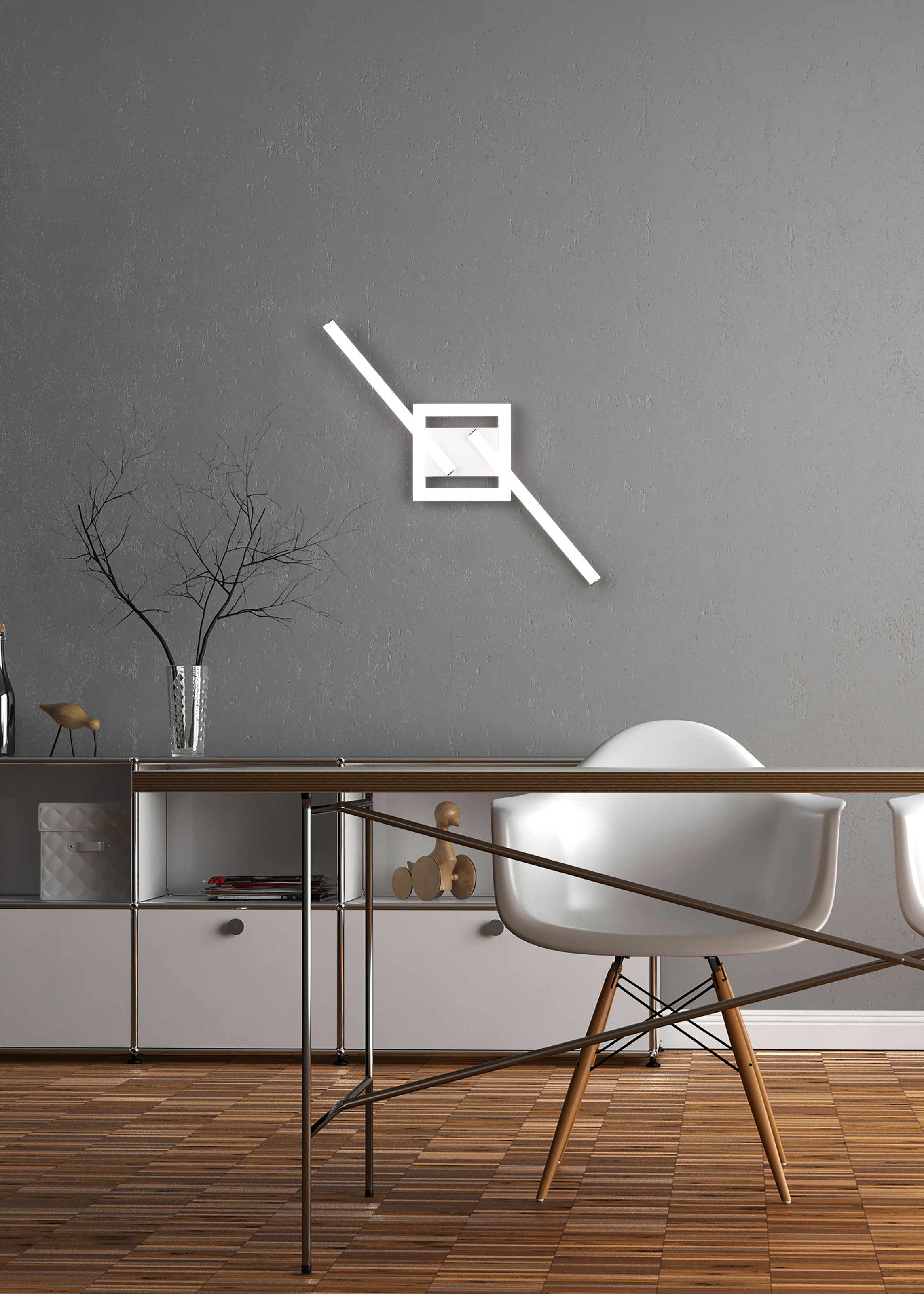 my home LED Deckenleuchte »DAVINIA, als Deckenlampe oder Wandlampe mögl, LED Stäbe schwenkbar«, 1 flammig, Leuchtmittel LED-Board | LED fest integriert, neutral 4000K 1950 Lumen 54x16 cm beweglich Flurlampe Wohnzimmerlampe