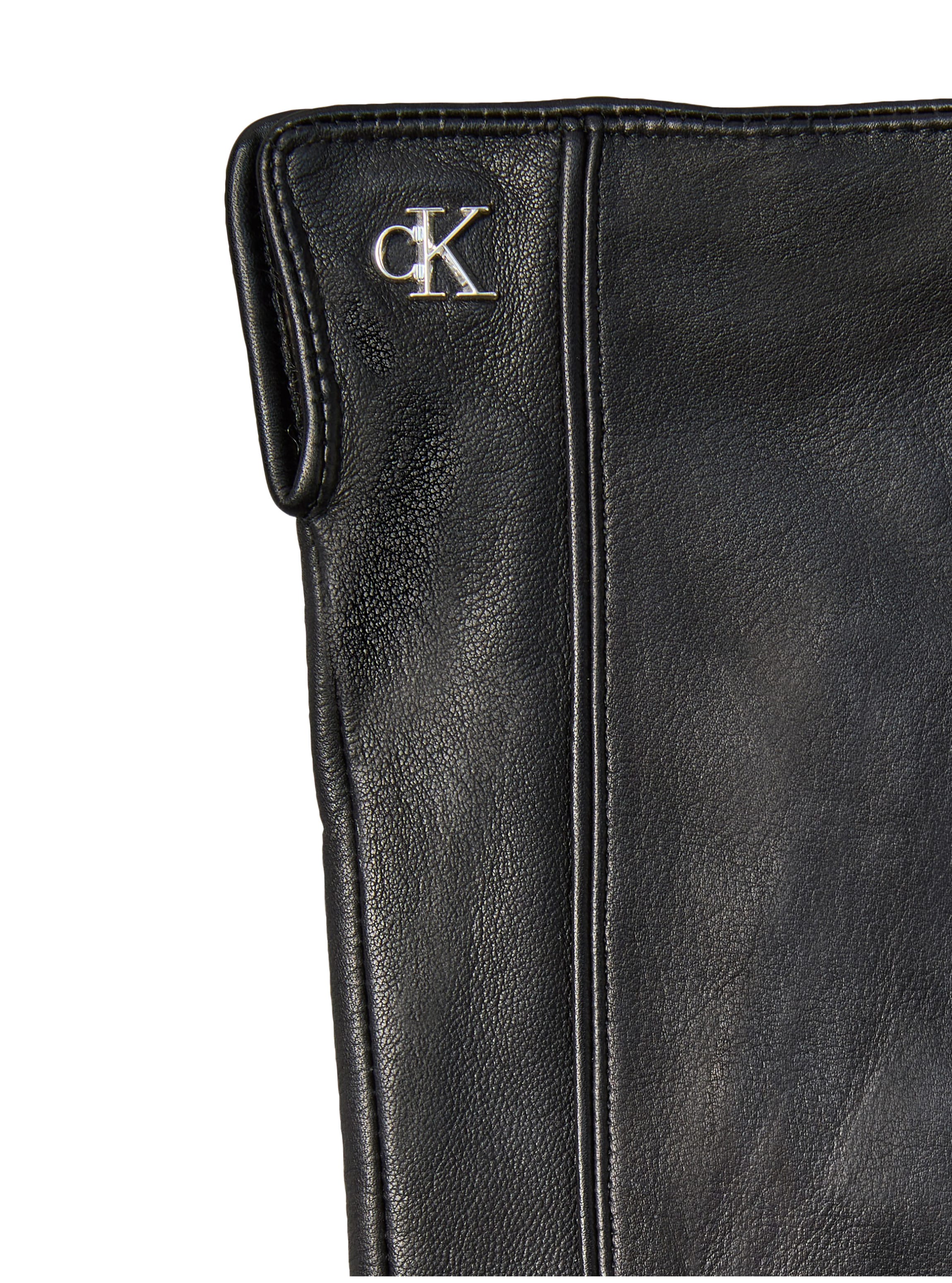 Calvin Klein Lederhandschuhe »METAL CK LEATHER GLOVES« aus Schaf-Nappaleder