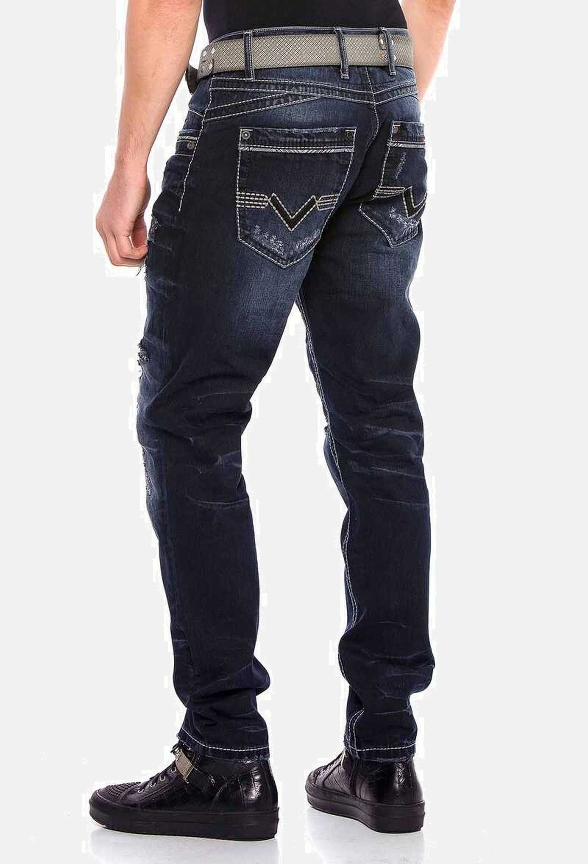 Cipo & Baxx Regular-fit-Jeans »Cipo & Baxx Jeans« mit lässigen Destroyed-Elementen, CD539