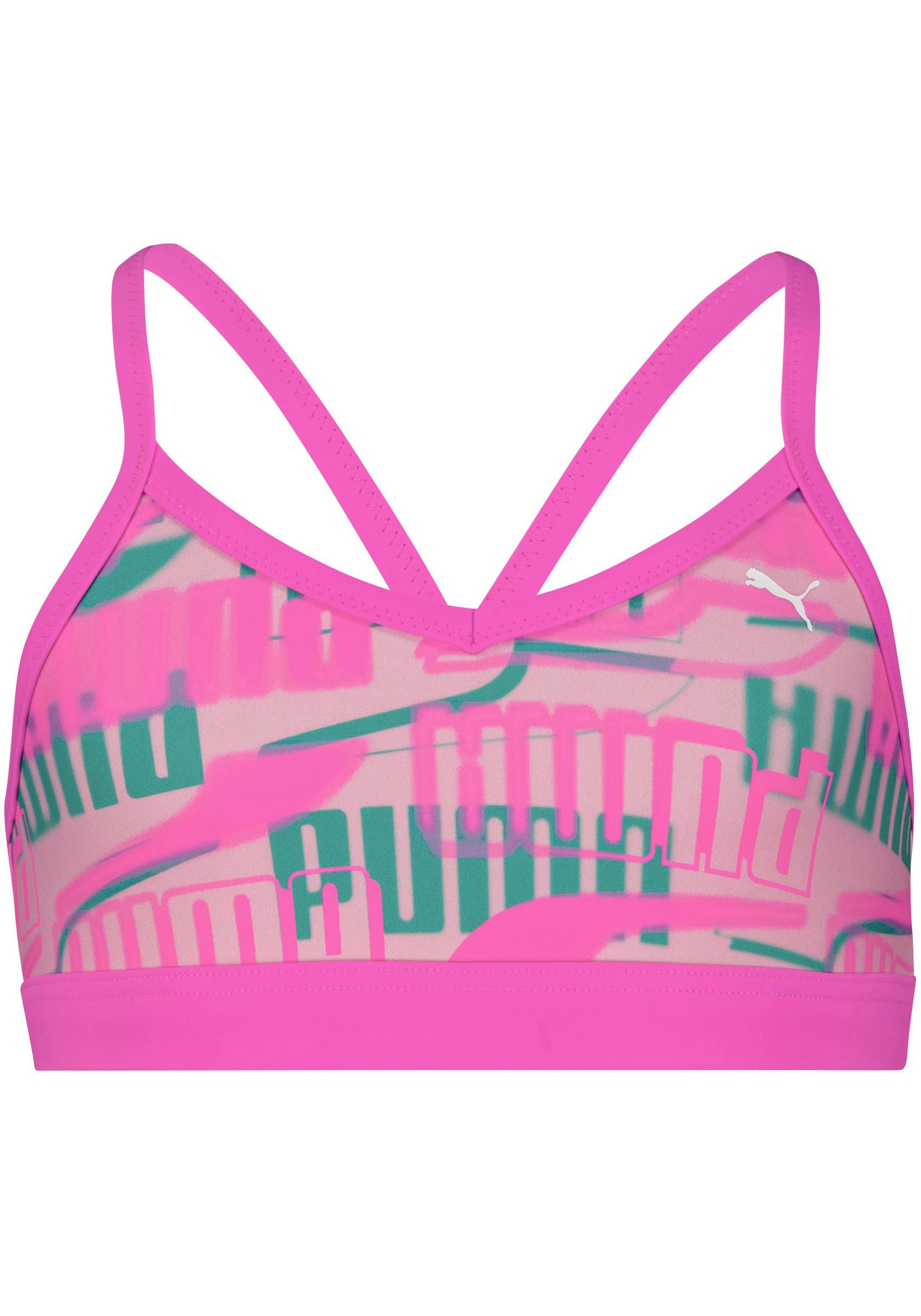 PUMA Bustier-Bikini, (Set, 2 St.), mit allover Logoprint