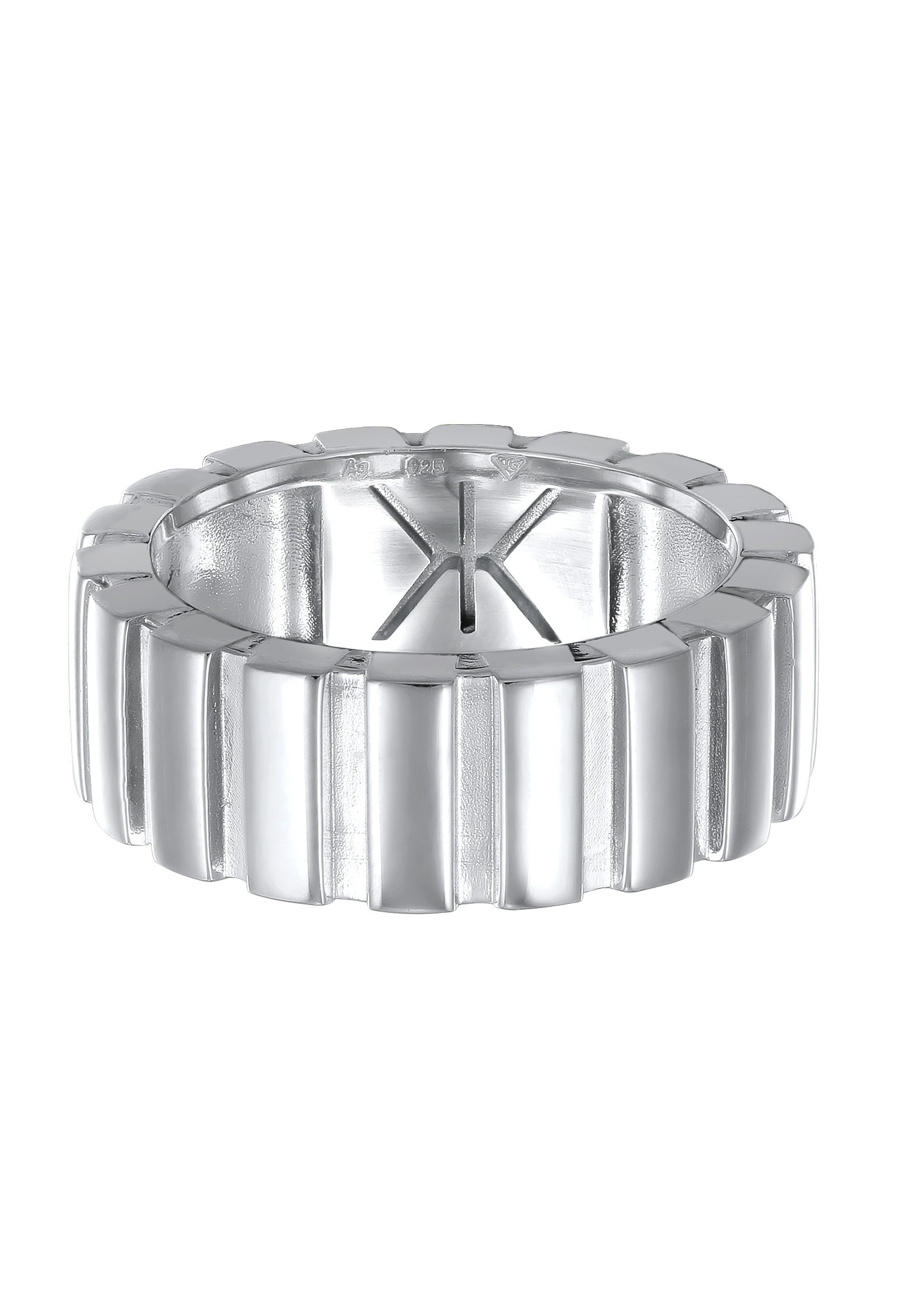 Kuzzoi Fingerring »Ring Herrenring Maskulin Rillendesign 925 Sterling Silber«