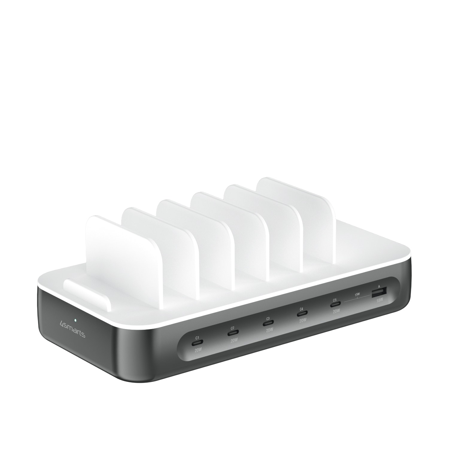 4smarts USB-Ladegerät »Team 100W 5x USB-C + 1x USB-A inklusive 6 Kabel«, bis zu 9 Geräte gleichzeitig laden