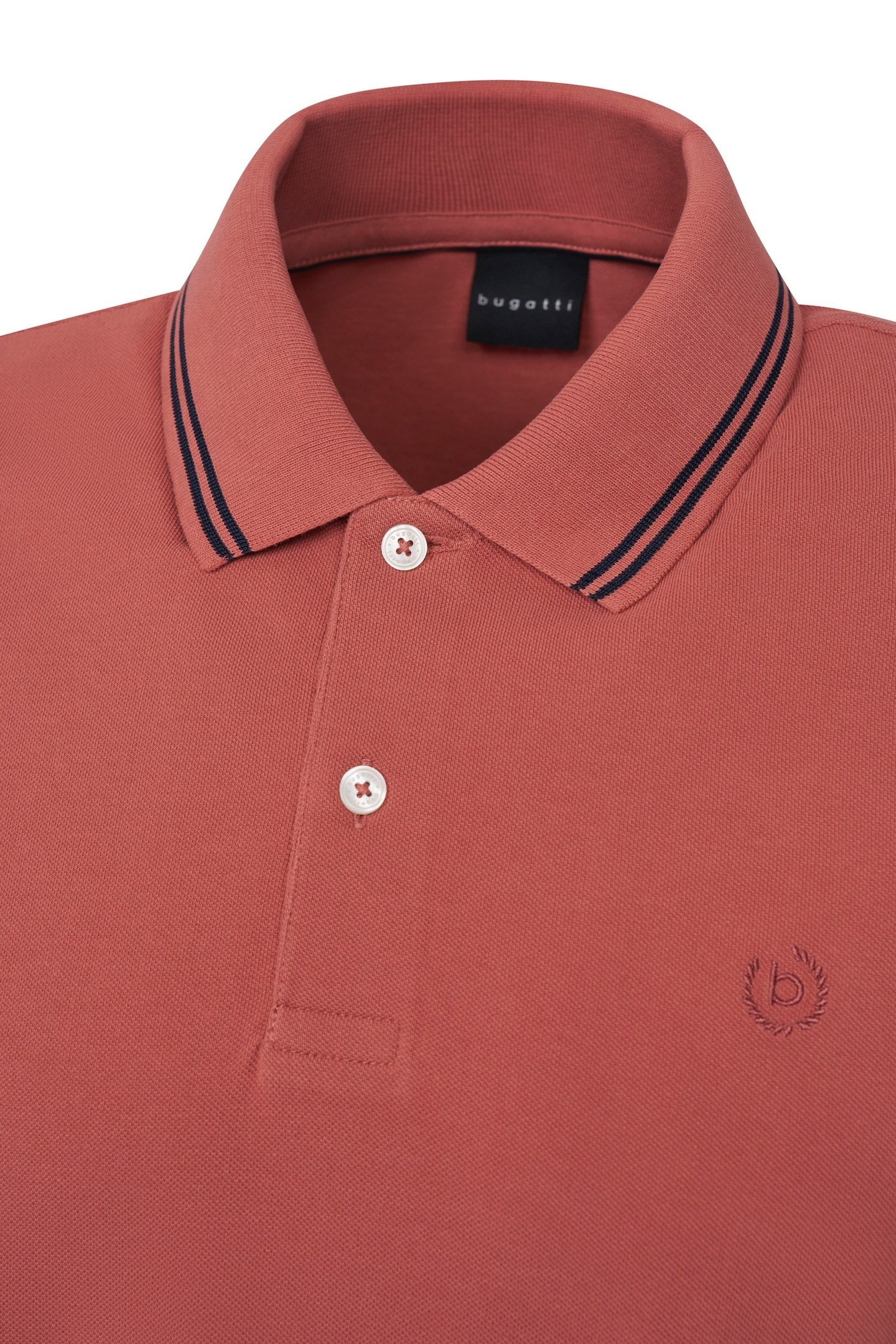 bugatti Poloshirt, mit Kontraststreifen und Bruststickerei