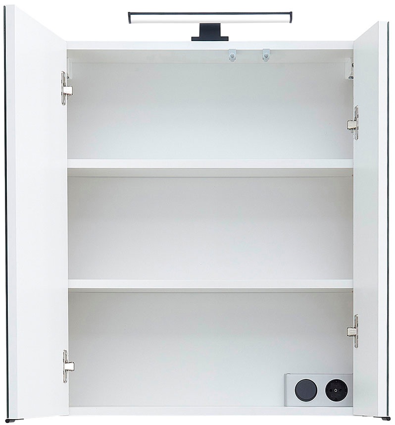Saphir Badmöbel-Set »Quickset 395 3-teilig, Waschbeckenunterschrank mit LED-Spiegelschrank«, (4 St.), Midischrank, inkl. Türdämpfer, 6 Türen, 1 Schublade, Bad-Set