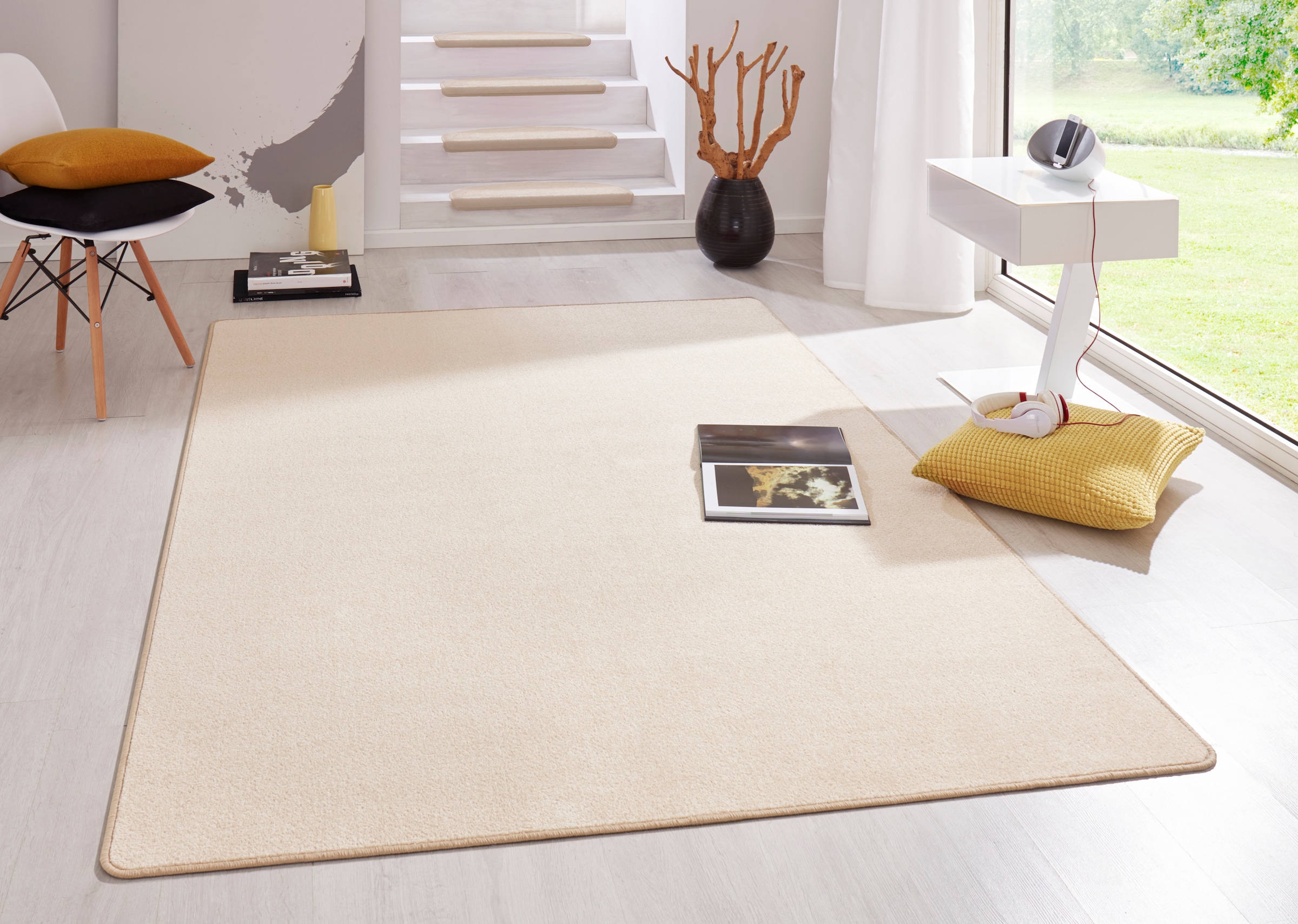 HANSE Home Teppich »Fancy«, rechteckig, 7 mm Höhe, Kurzflor, Läufer, uni, gekettelt, Wohnzimmer, Schlafzimmer, Esszimmer