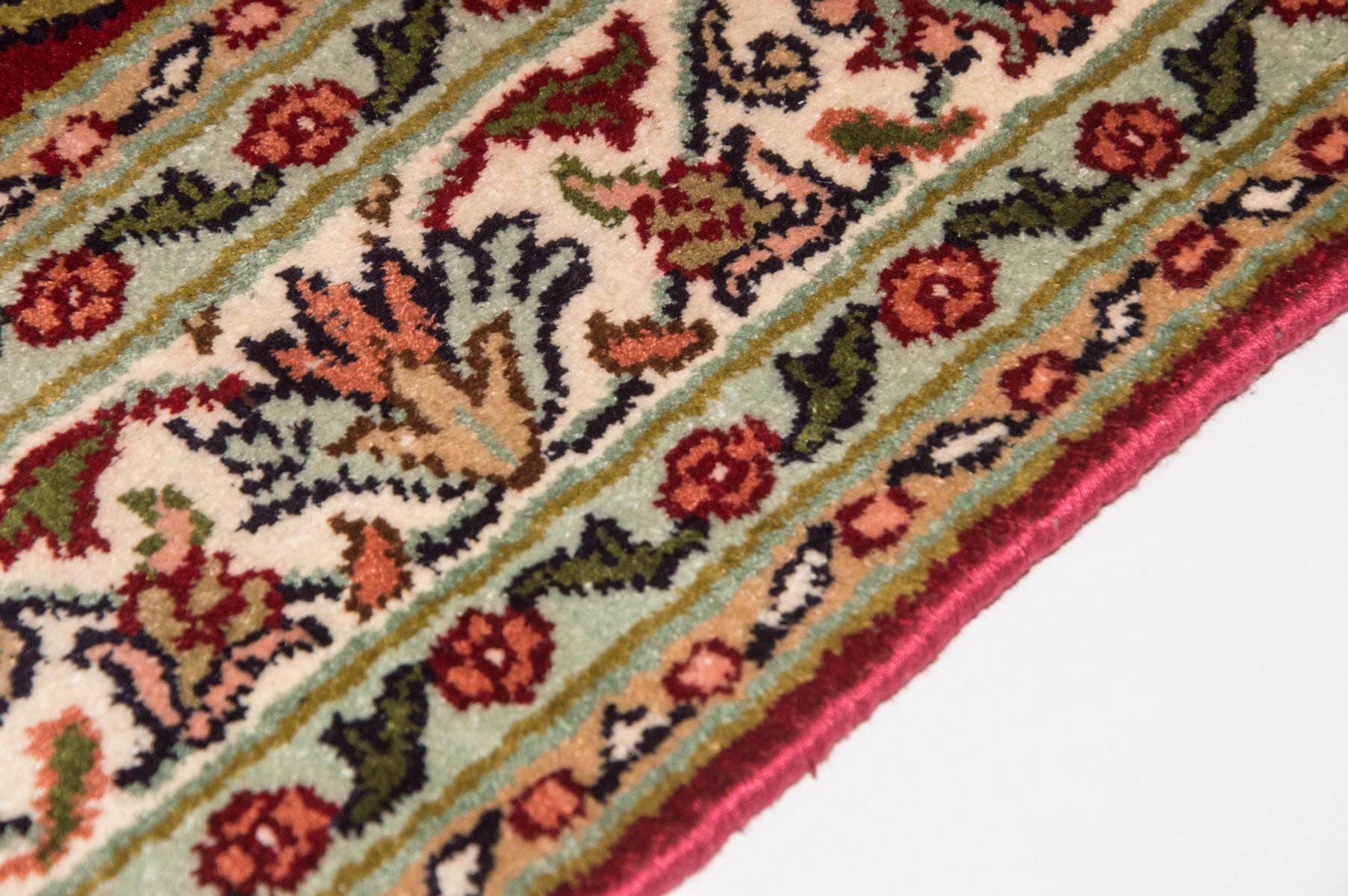 morgenland Teppich »Kaschmir Seide Teppich handgeknüpft rot«, rechteckig