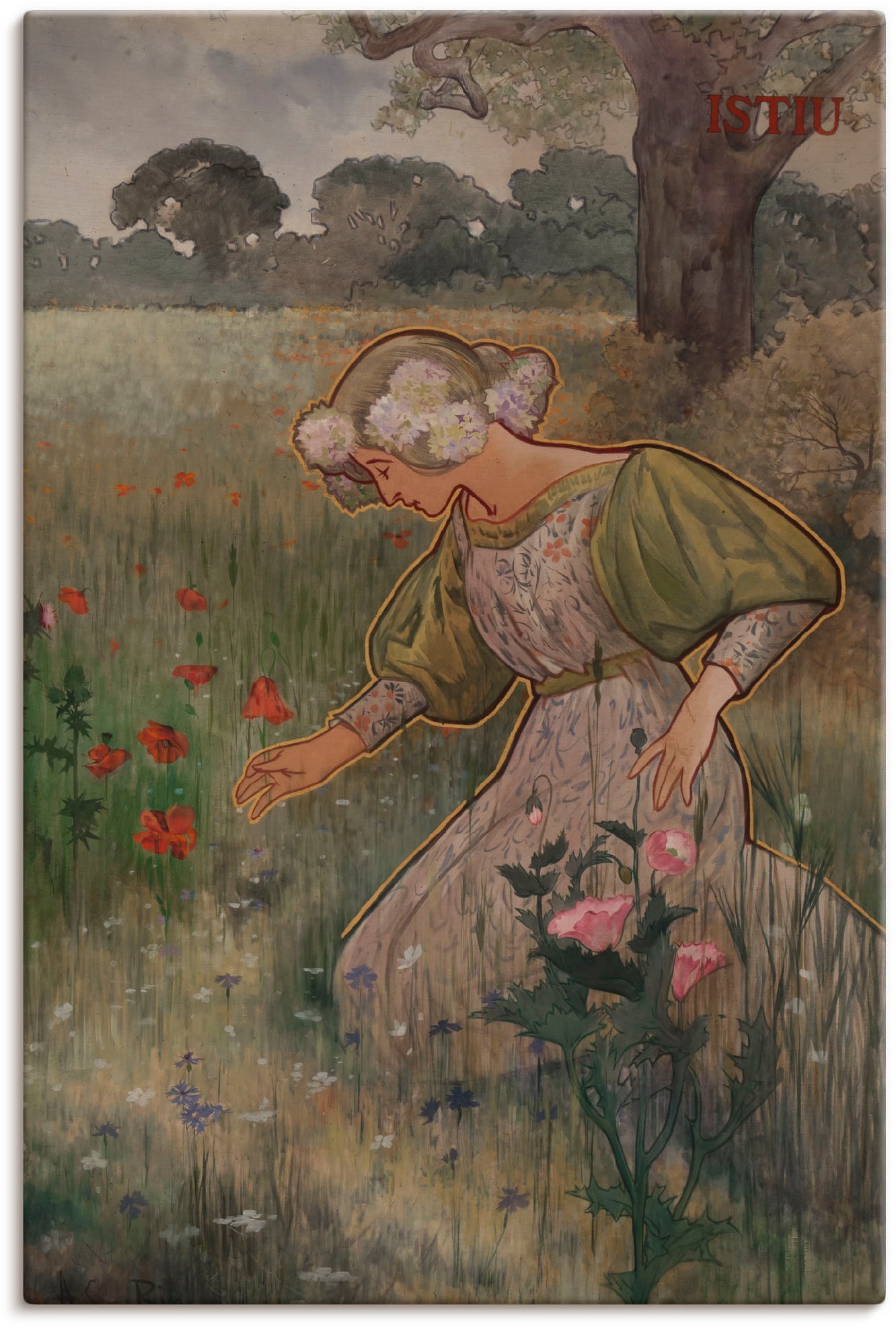 Artland Wandbild »Dekorplatten vier Jahreszeiten, Sommer«, Bilder von Frauen, (1 St.), in vielen Größen & Produktarten - Alubild / Outdoorbild für den Außenbereich, Leinwandbild, Poster, Wandaufkleber / Wandtattoo auch für Badezimmer geeignet