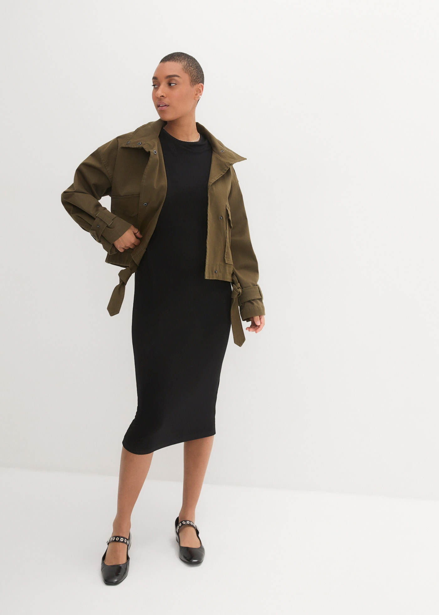 bonprix Shirtkleid 1 tlg. für den Alltag, aus leicht fließendem Material, mit 3/4-Ärmeln