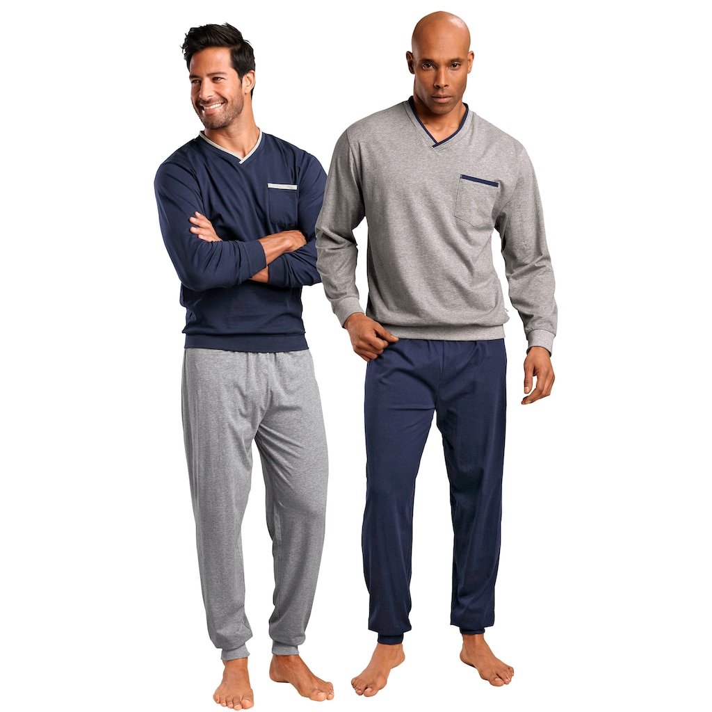 le jogger® Pyjama, (Packung, 4 tlg., 2 Stück)