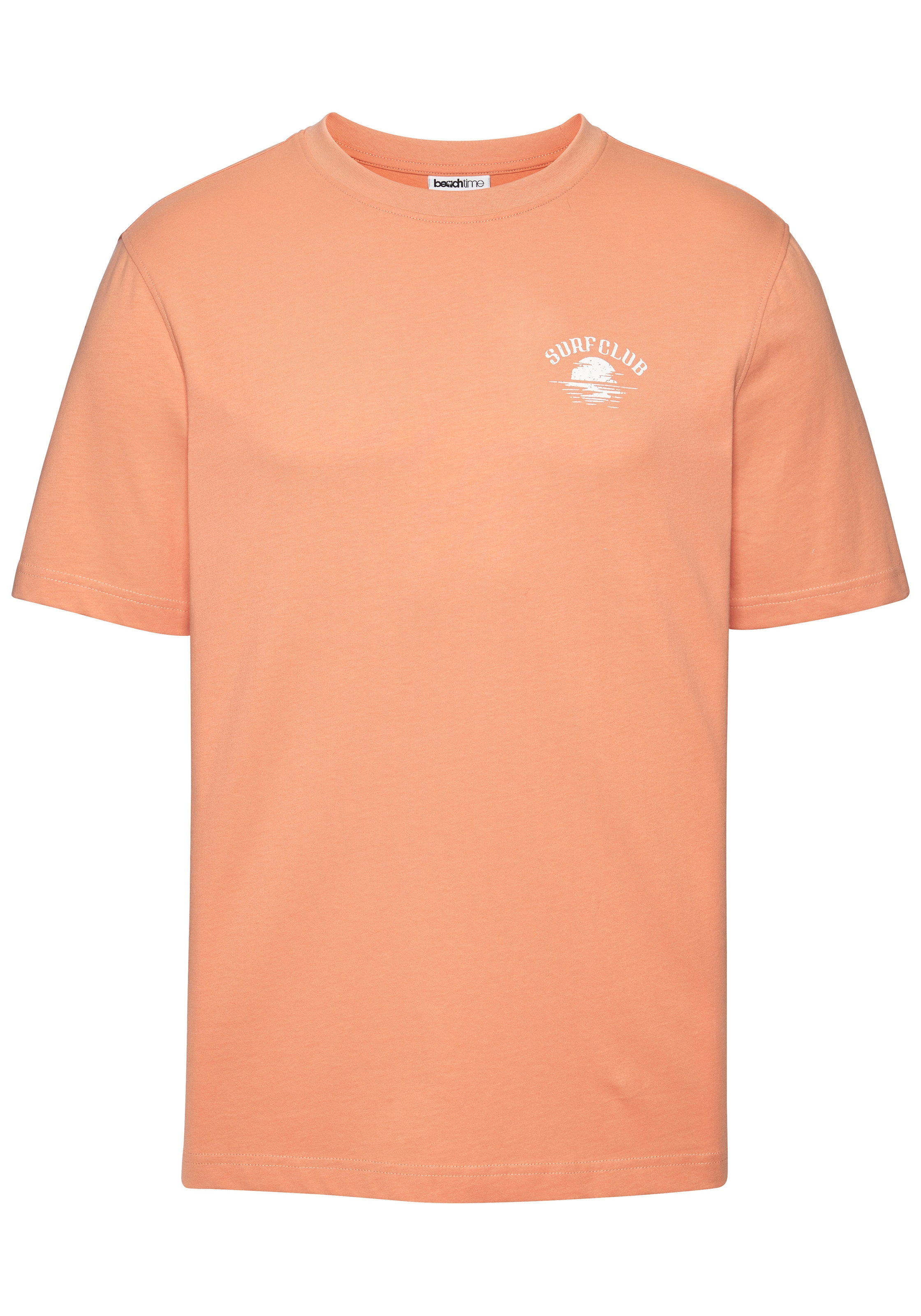 Beachtime T-Shirt », Printshirt« Kurzarm, mit stylischem Print, Rundhalsausschnitt, aus Baumwolle