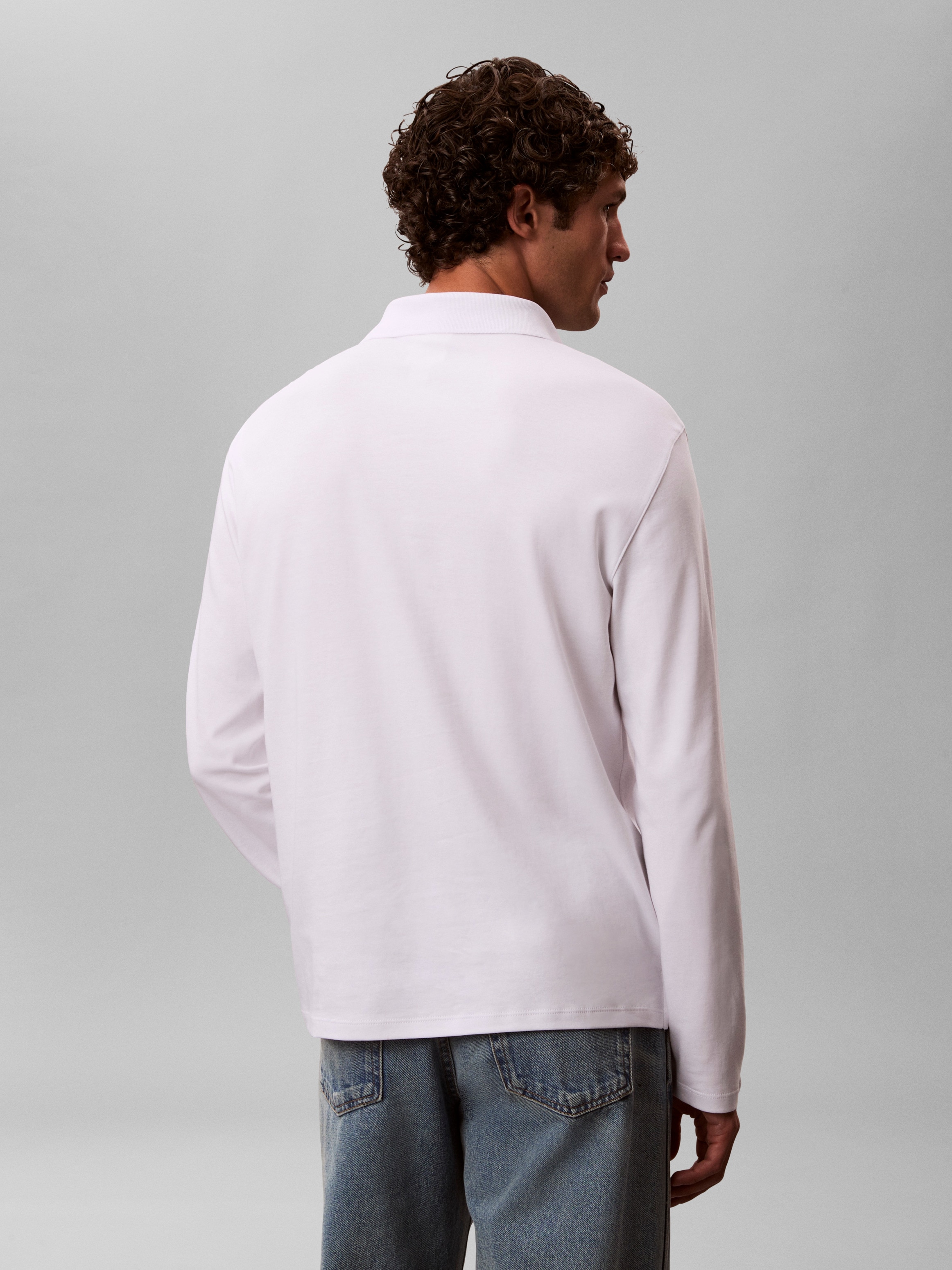 Calvin Klein Langarm-Poloshirt »LS SUPIMA COTTON SOLID POLO« regular fit mit Rundhalsausschnitt