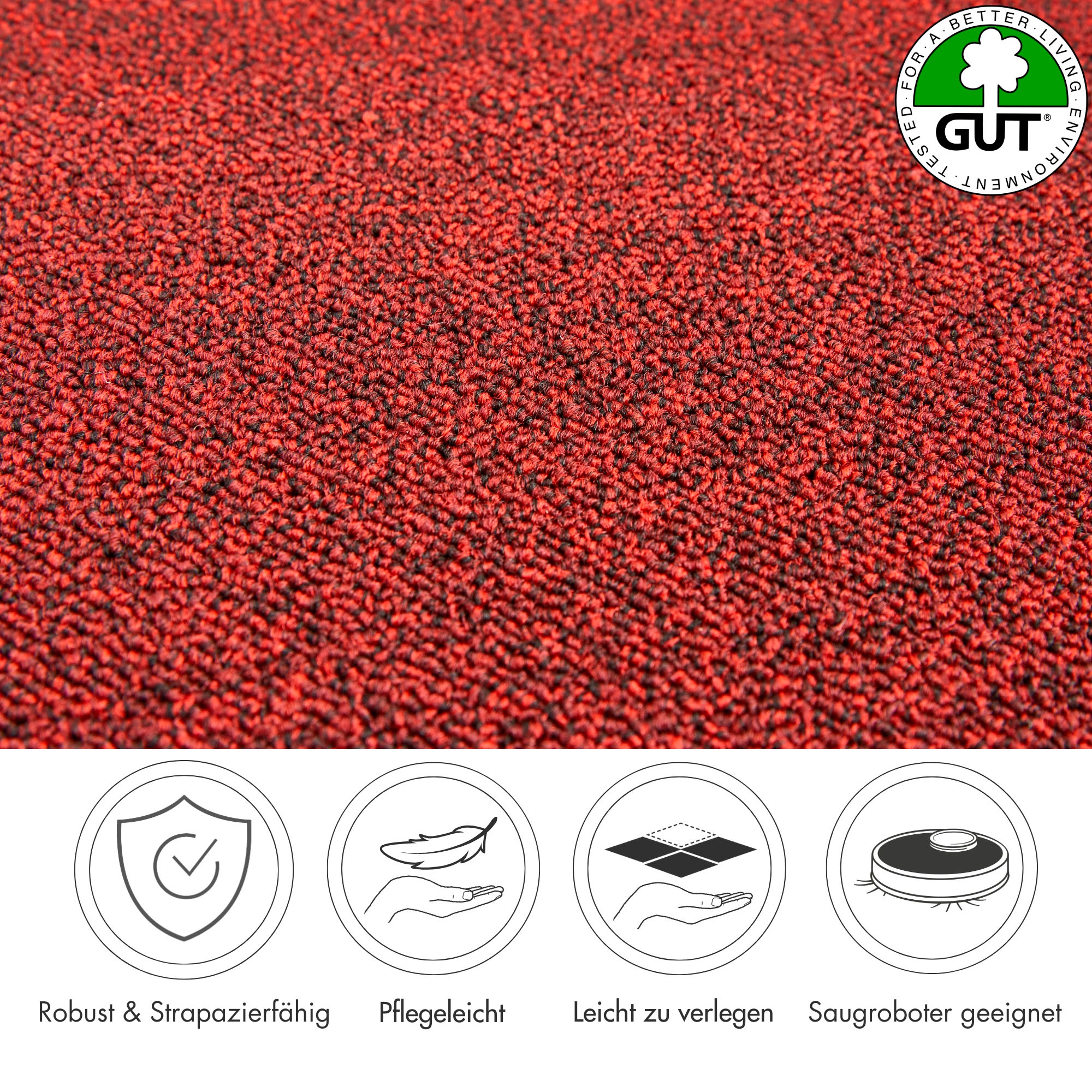 Andiamo Teppichboden »Matz, Schlinge, Made in Belgium«, rechteckig, 6 mm Höhe, meliert, Breite 400 cm oder 500 cm, strapazierfähig & pflegeleicht