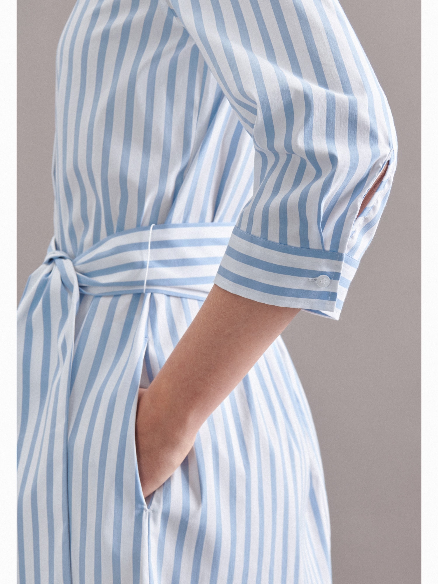 seidensticker Sommerkleid »Schwarze Rose« 3/4-Arm Kragen Streifen