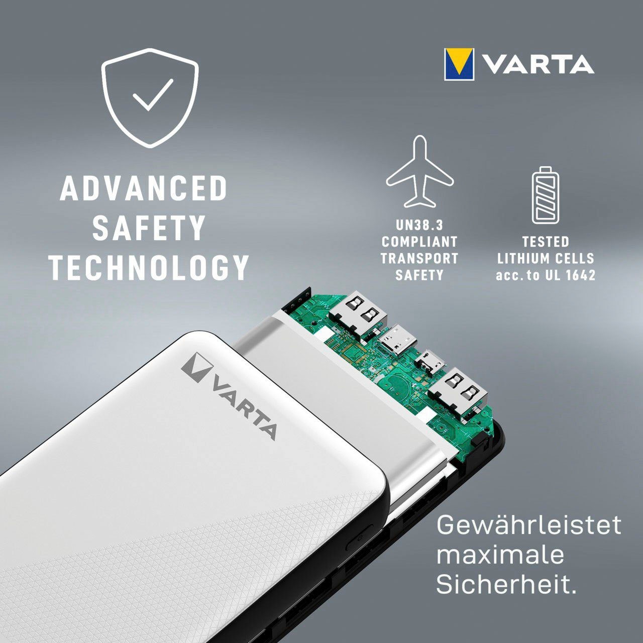 VARTA Powerbank »Power Bank Energy 20000 + Ladekabel 20000mAh«, 20000 mAh, 3,7 V, 20.000 mAh