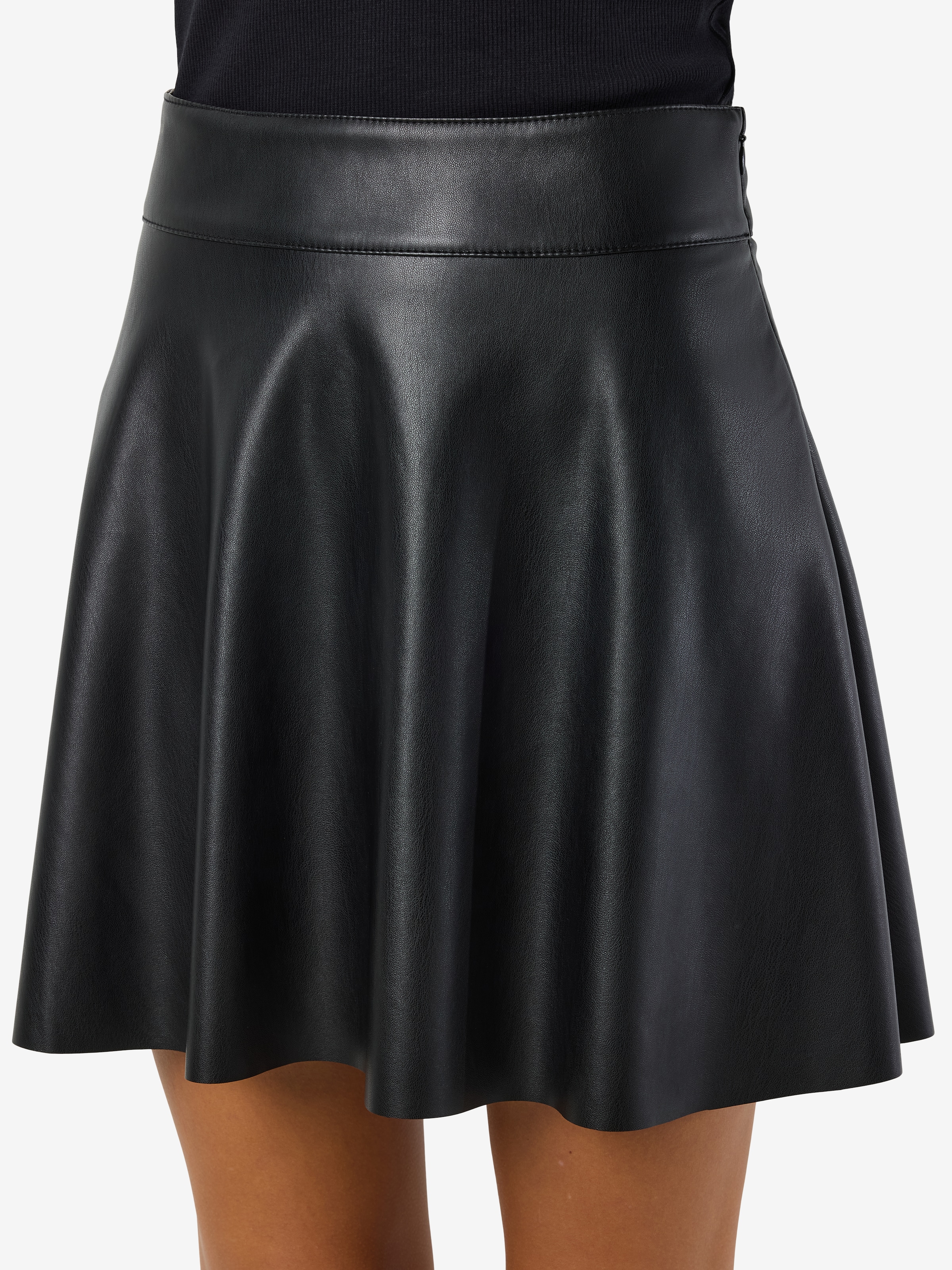 Noisy may Lederimitatrock »NMANDY PU HW FLARED SKIRT WVN NOOS«