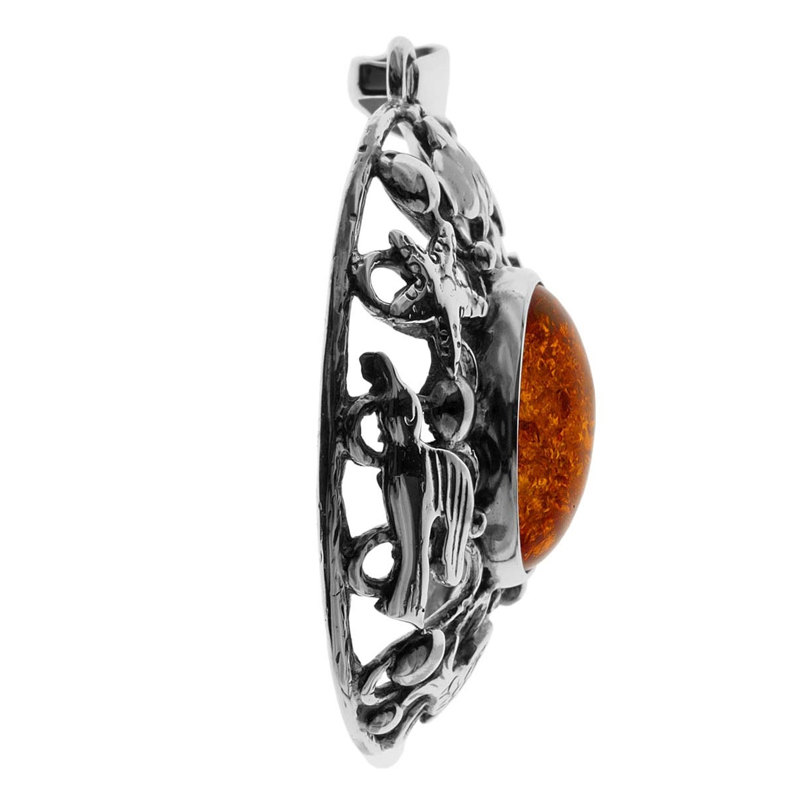 OSTSEE-SCHMUCK Kettenanhänger »- Fischland 48x30 mm - Silber 925/000 - Bernstein«