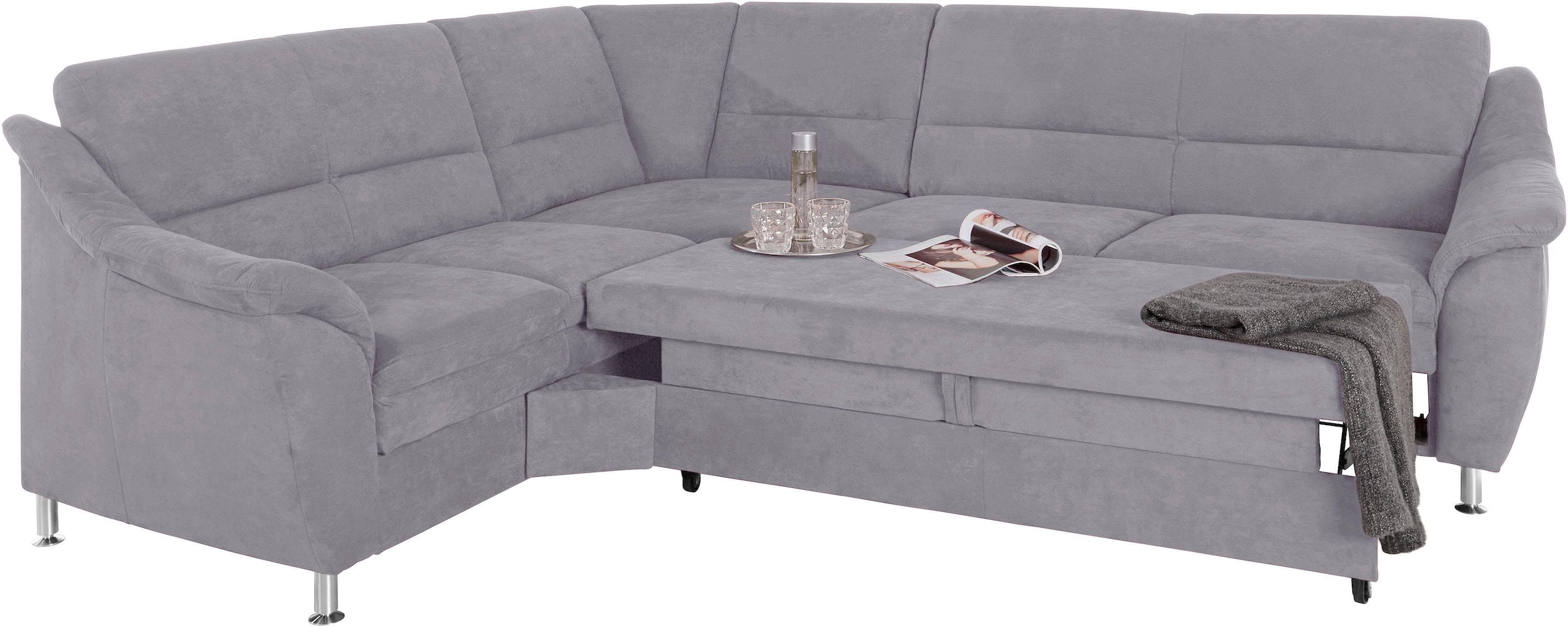 Places of Style Ecksofa »Cardoso L-Form«, mit Trapezecke für mehr Sitzkomfort, wahlweise auch mit Bettfunktion