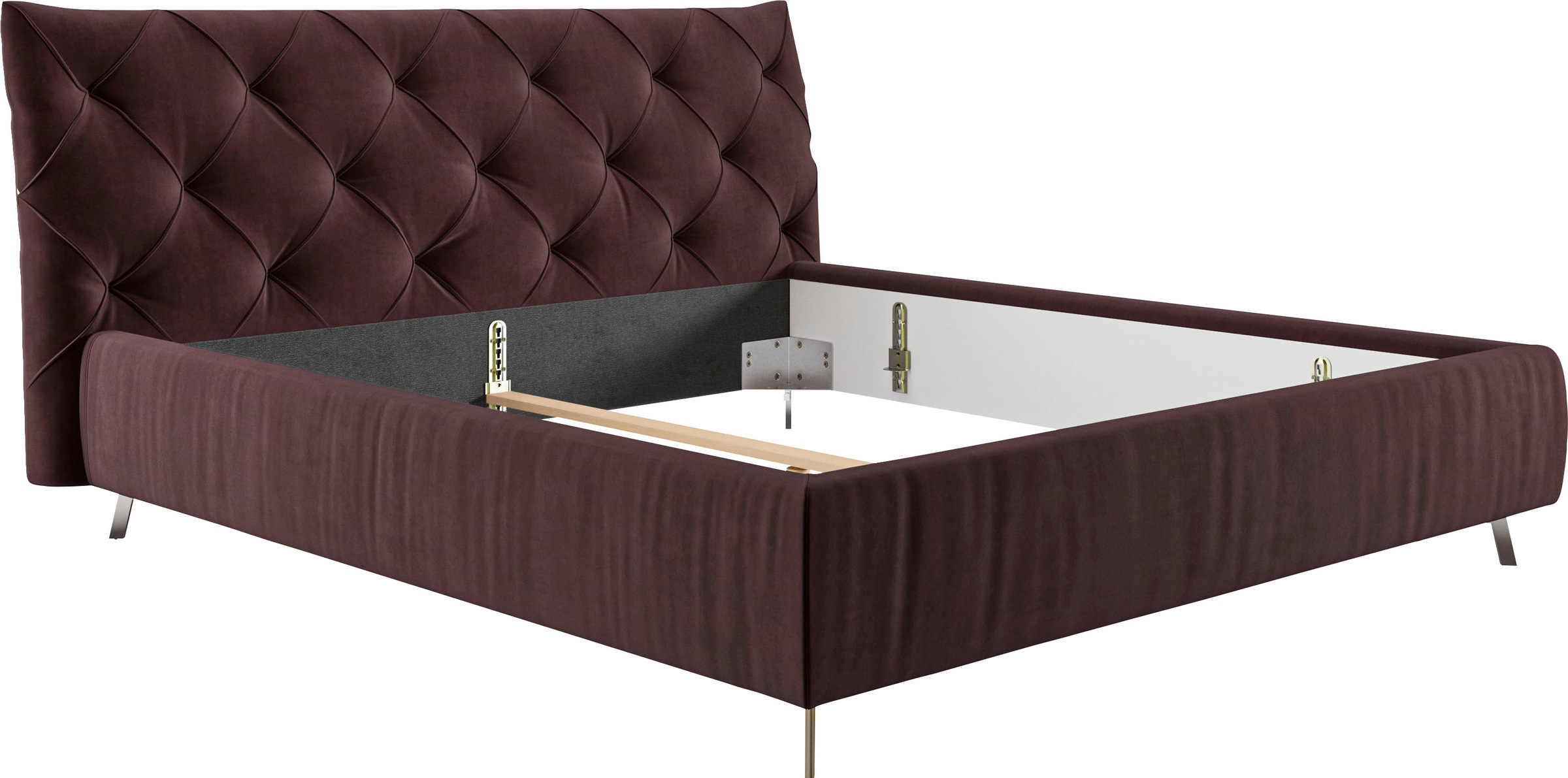 Home affaire Polsterbett »Elloree in 4 Breiten bis 200cm, auch in Leder« Kopfteilhöhe 105cm, belastbar bis 280 kg, auch in Überlänge 220cm