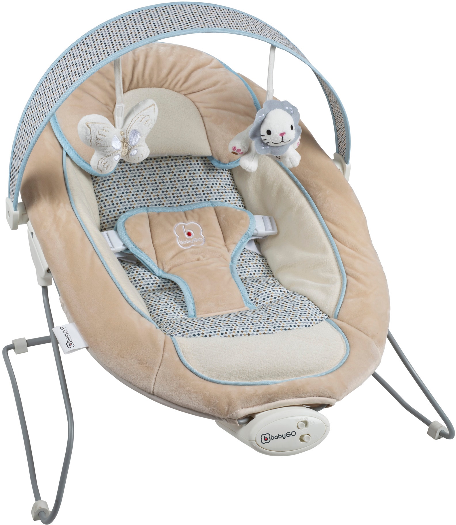 BabyGo Babywippe »Cozy, beige«, bis 9 kg, elektrisch, mit Sound und Vibrationsfunktion