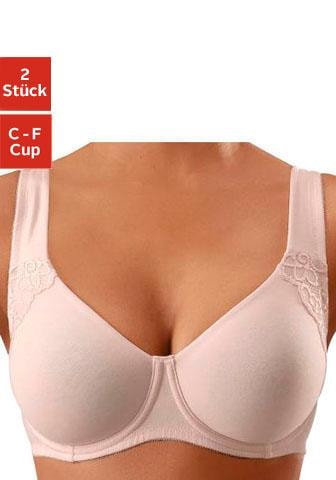 petite fleur Minimizer-BH, (Packung, 2 Stück), mit Bügel, mit doppellagigen Cups und breiteren Trägern