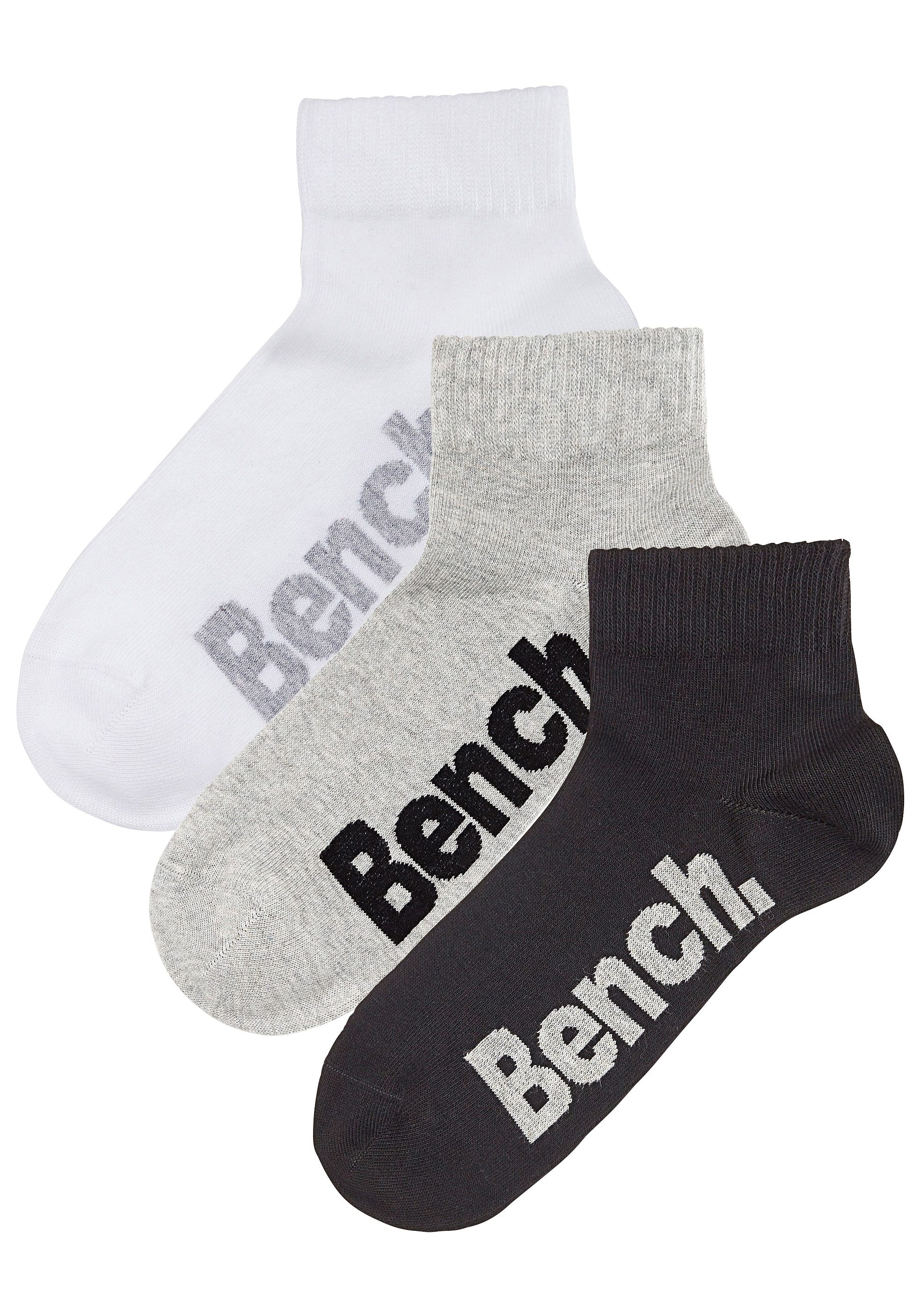 Bench. Kurzsocken, (Packung, 3 Paar), mit bequemen Rippbündchen