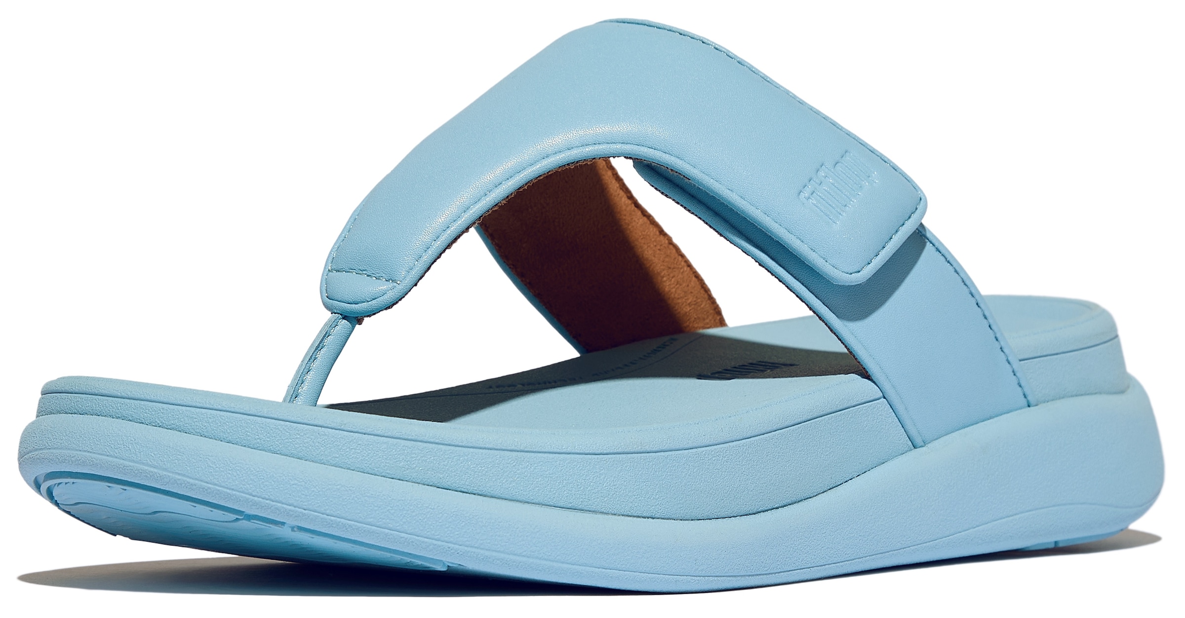 Fitflop Zehentrenner »F-MODE GO«, Sandale mit dämpfender MICROWOBBLEBOARD Technologie