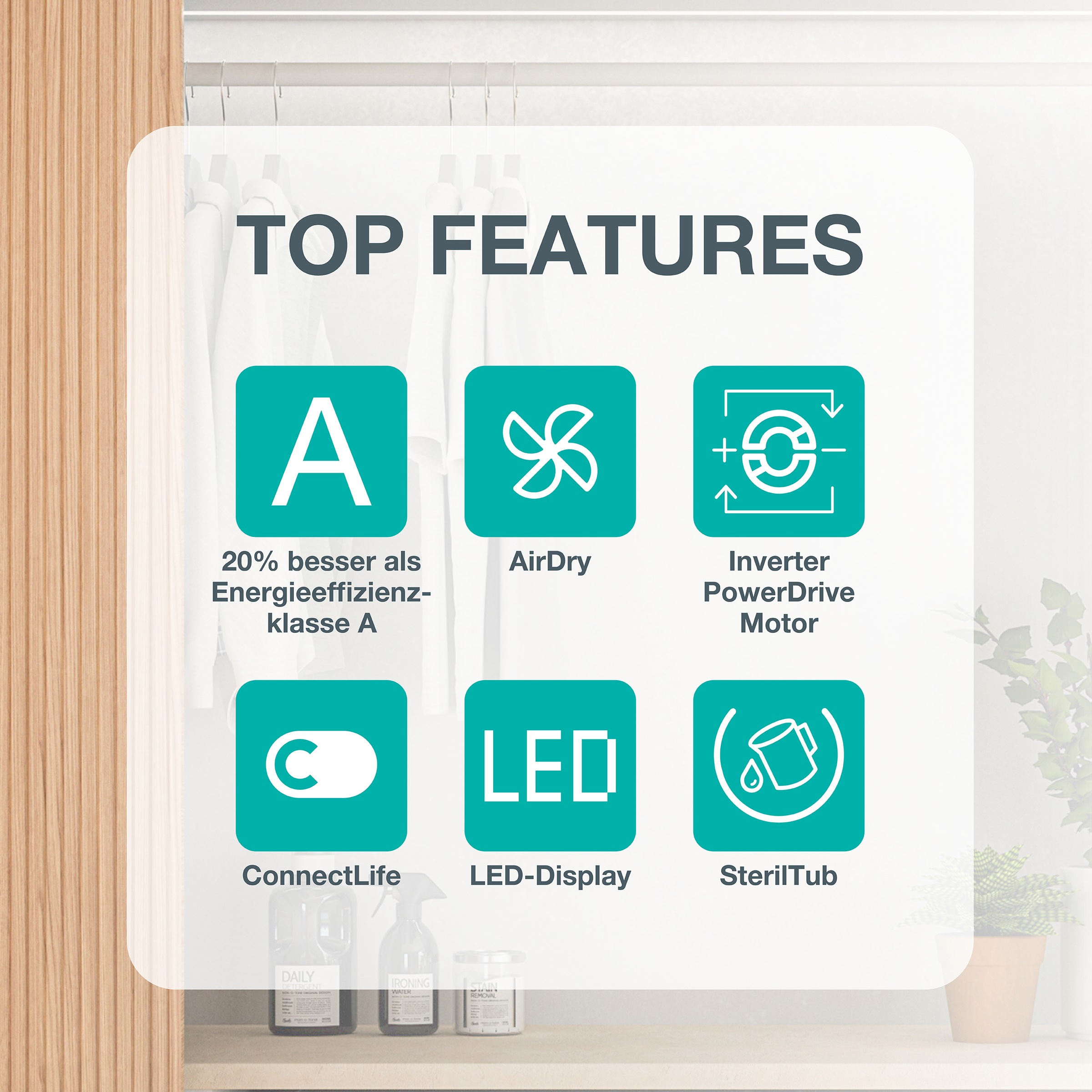 GORENJE Waschtrockner »WD2PA1X64ADW/DE« 10,5 kg /6 kg 72 dB(A) Energieklasse A-20%