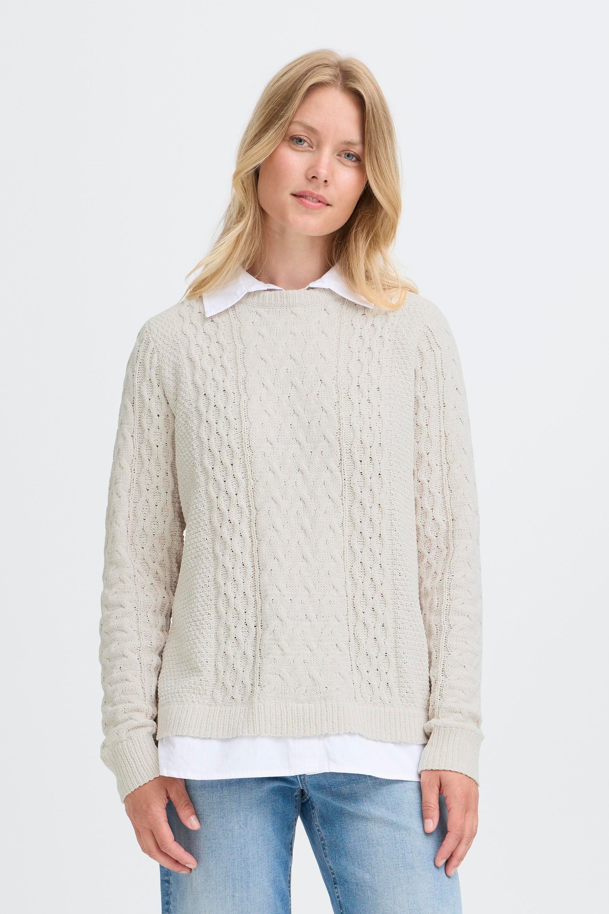 OXMO Strickfleece-Pullover »Strickpullover OXFSANVI PU 1«