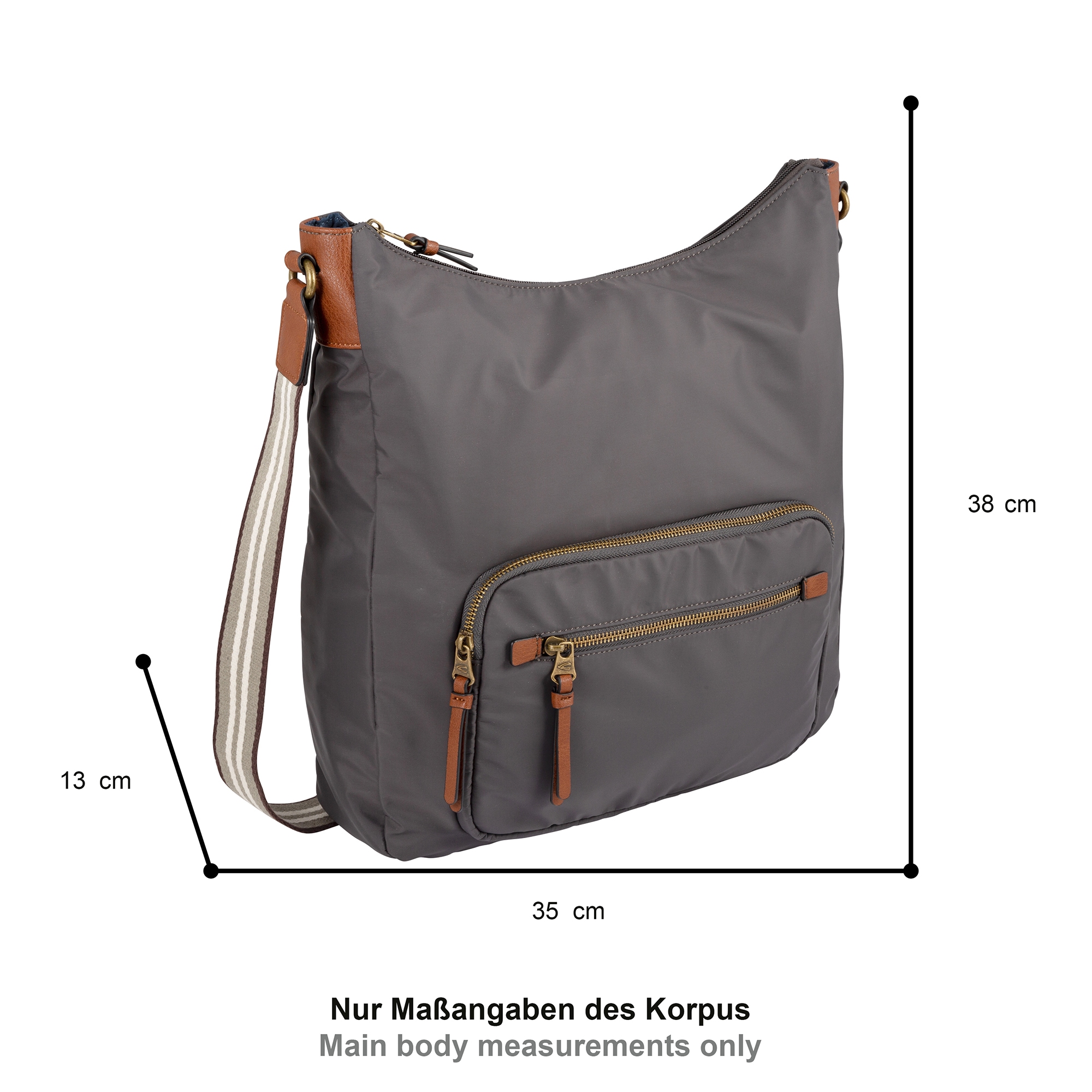 camel active Hobo »Bari« aus hochwertigem matten Nylon mit gestreiftem Gewebeband