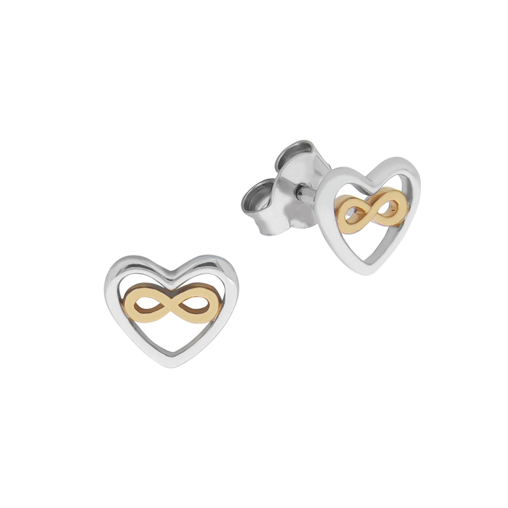 Zeeme Paar Ohrstecker »925/- Sterling Silber zweifarbig«
