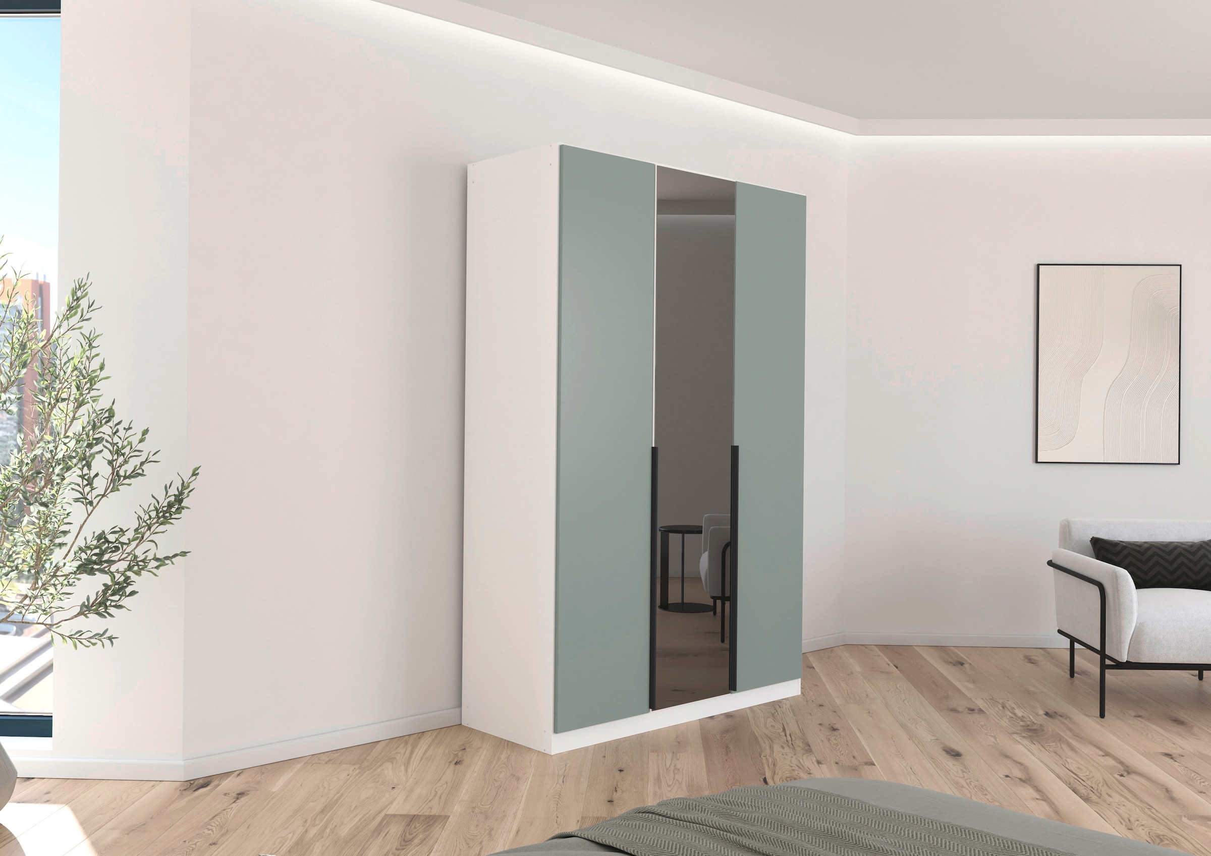 INOSIGN BY RAUCH Drehtürenschrank »Ferris Schrank Breite 2,10m BESTSELLER Schlafzimmerschrank«, Kleiderschrank mit Spiegel in den Ausführungen BASIC/CLASSIC/PREMIUM