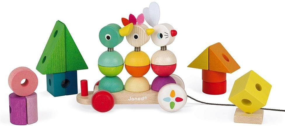 Janod Spielzeug-Eisenbahn »Zigolos Nachziehzug Hase, Huhn und Ente groß«, FSC®- schützt Wald - weltweit